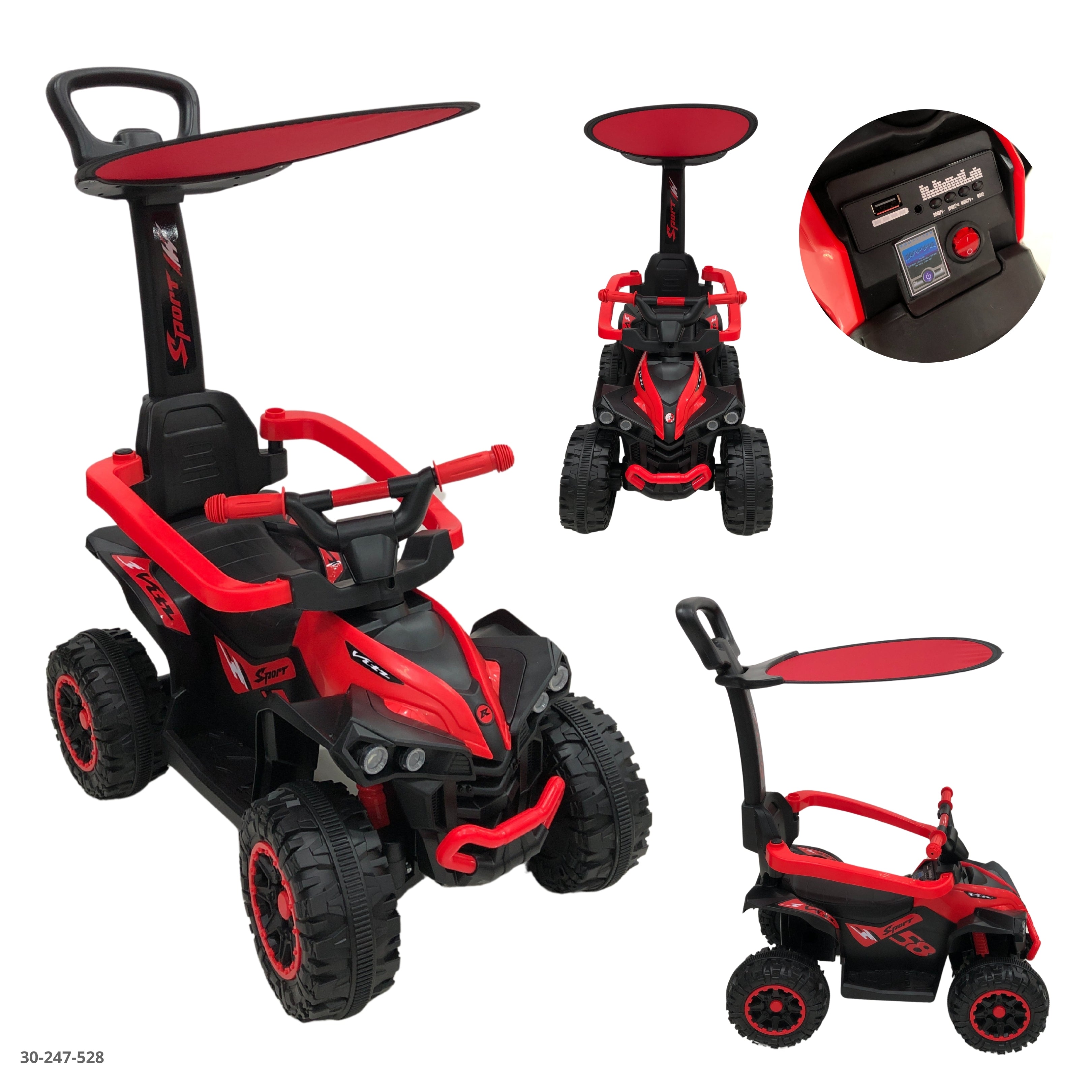 MOTO ROJA CON TECHO PARA NIÑOS