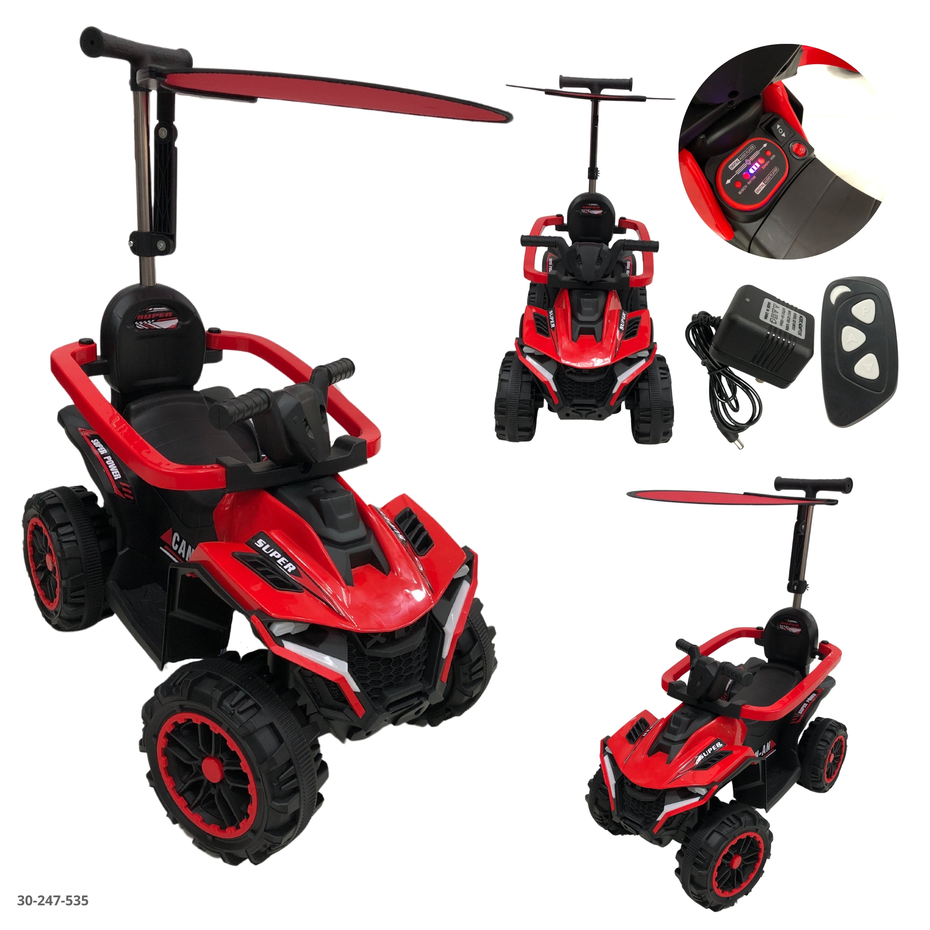 MOTO ROJA CON TECHO PARA NIÑOS