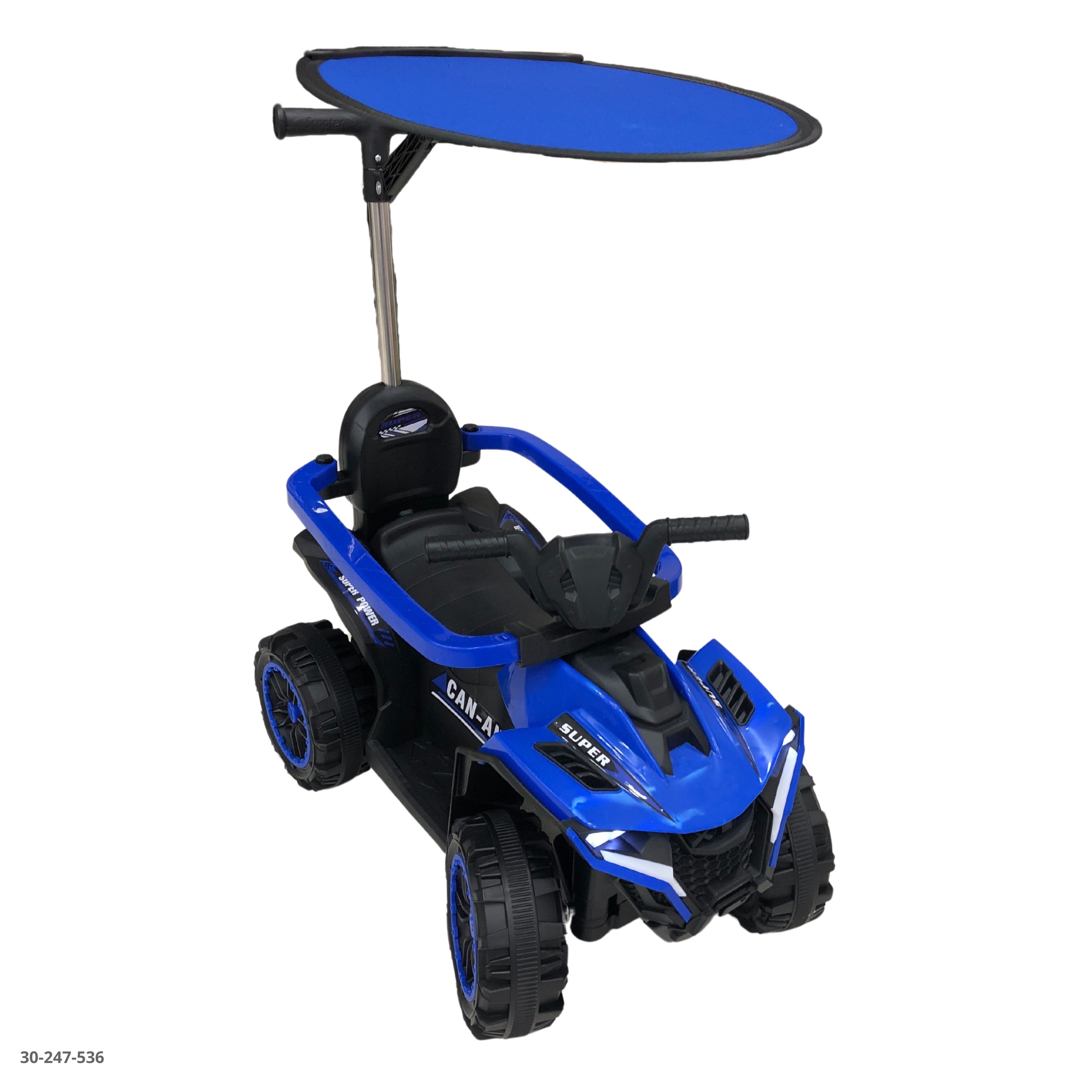 MOTO AZUL CON TECHO PARA NIÑOS