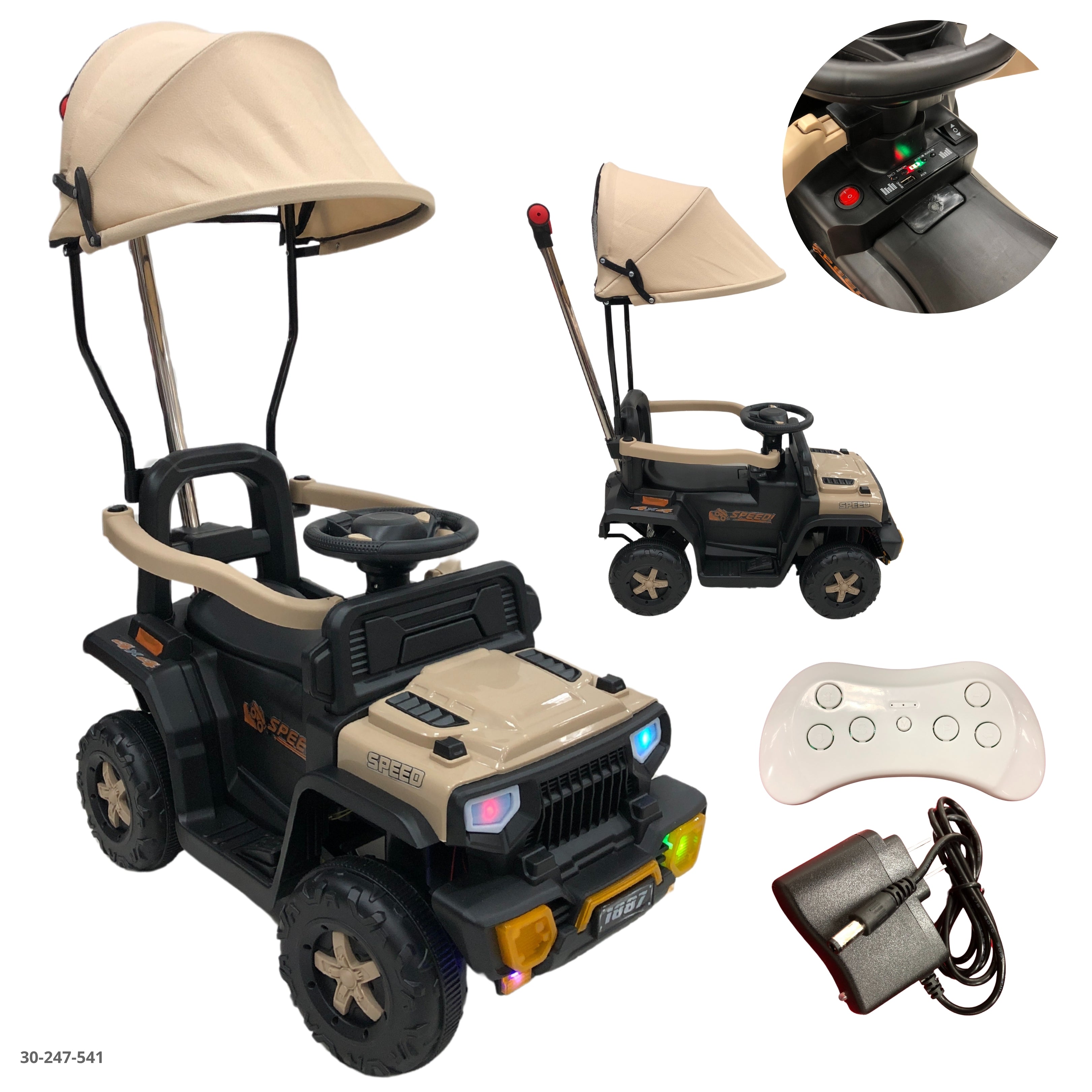 MOTO CREMA CON TECHO PARA NIÑOS