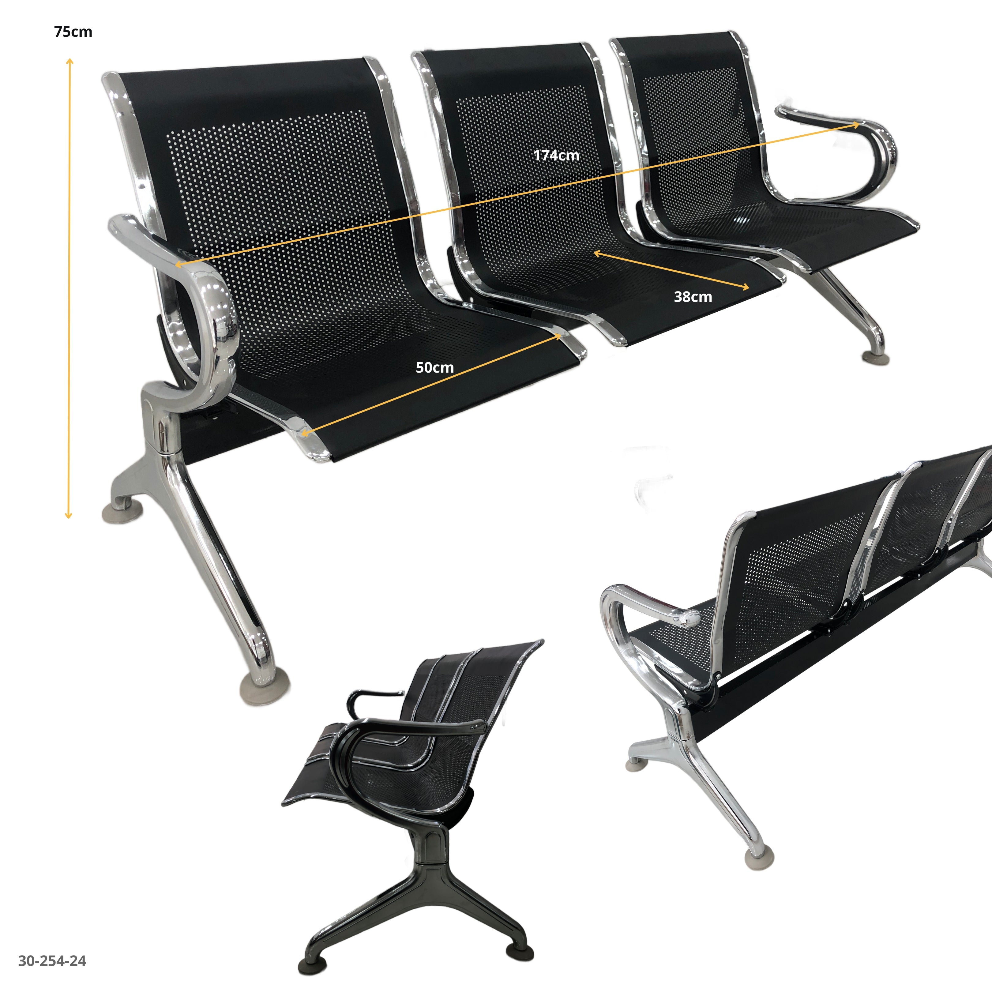 SET 3 SILLAS DE METAL