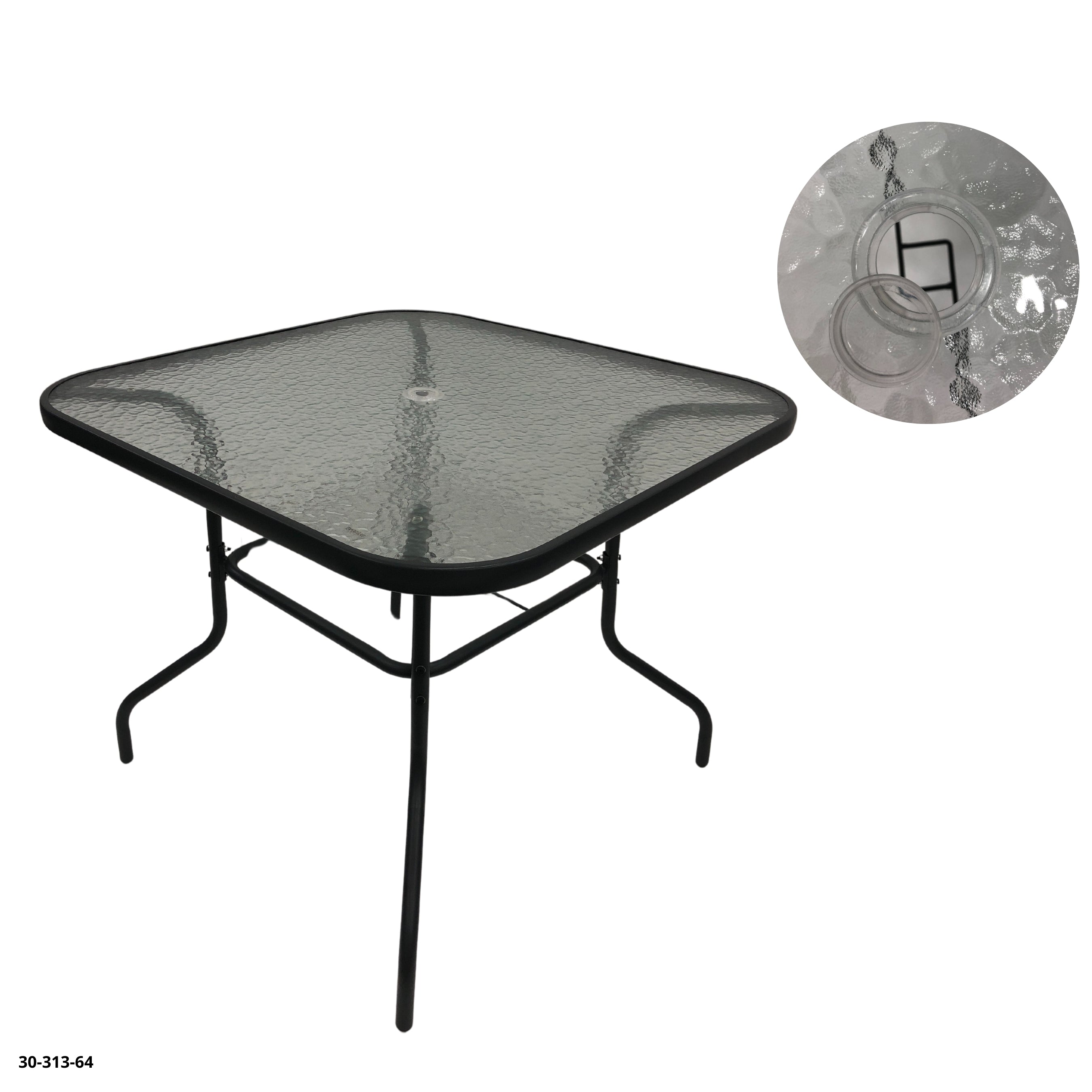 MESA CUADRADA DE CRISTAL 90X90CM