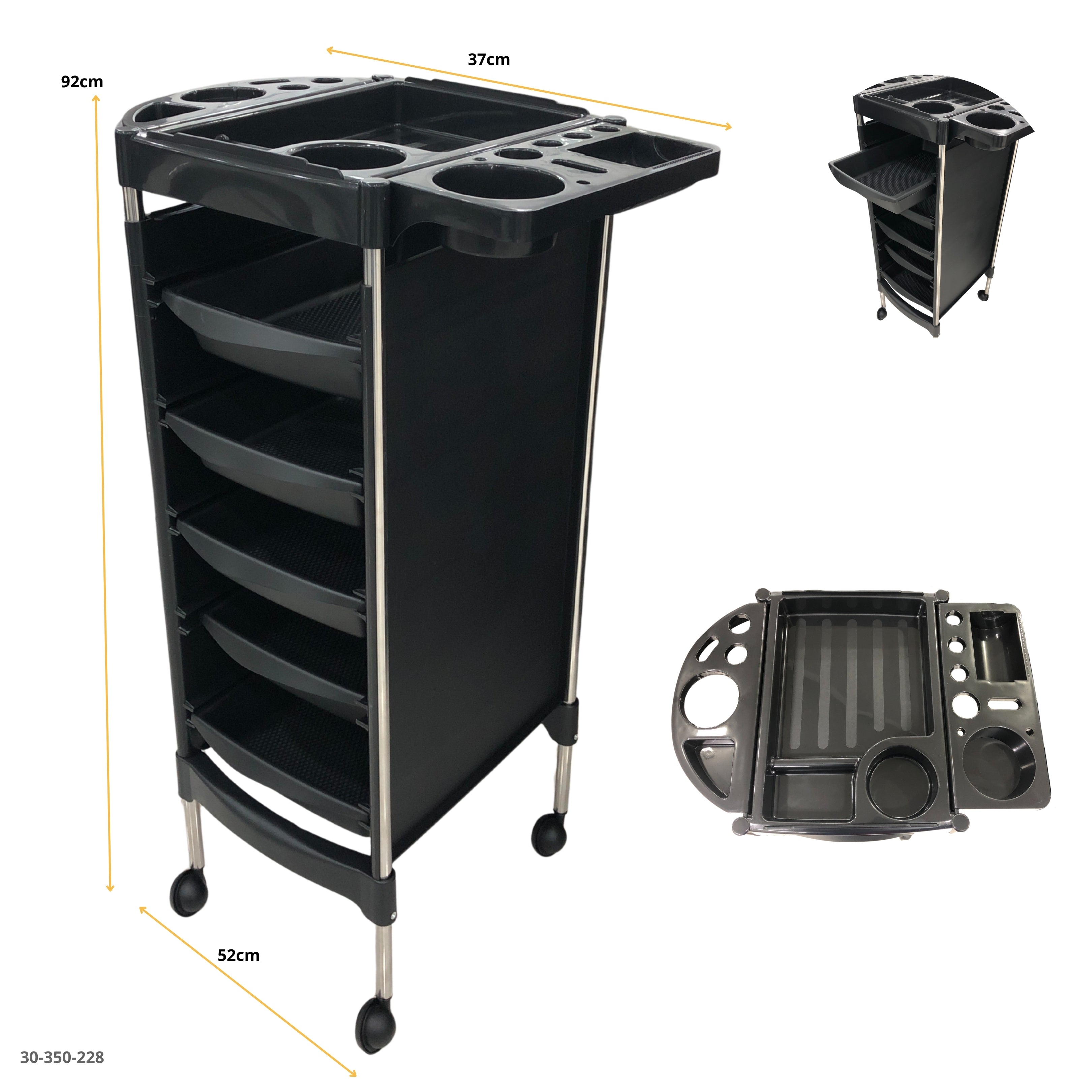 ORGANIZADOR PLASTICO C/RUEDA P/PELUQUERIA 1