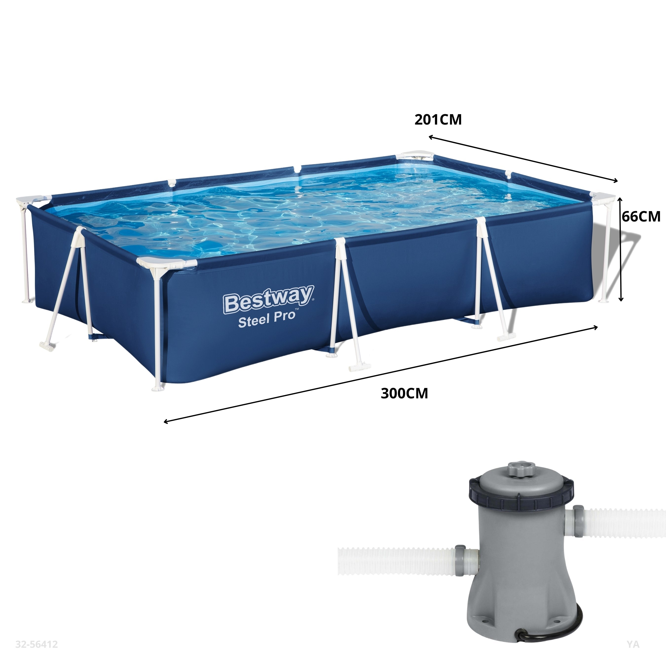 PISCINA+FILTRO RECTANGULAR 300*201*66CM