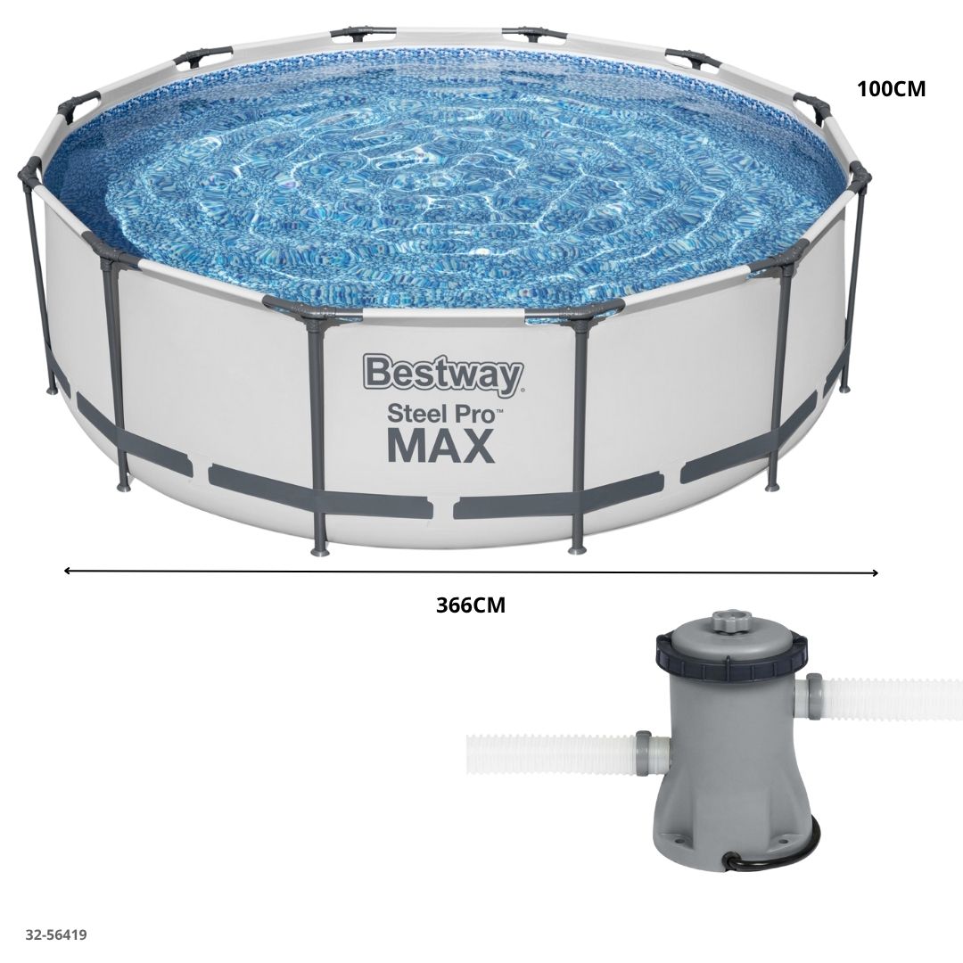 PISCINA+FILTRO REDONDA STEEL PRO MAX 366*100CM