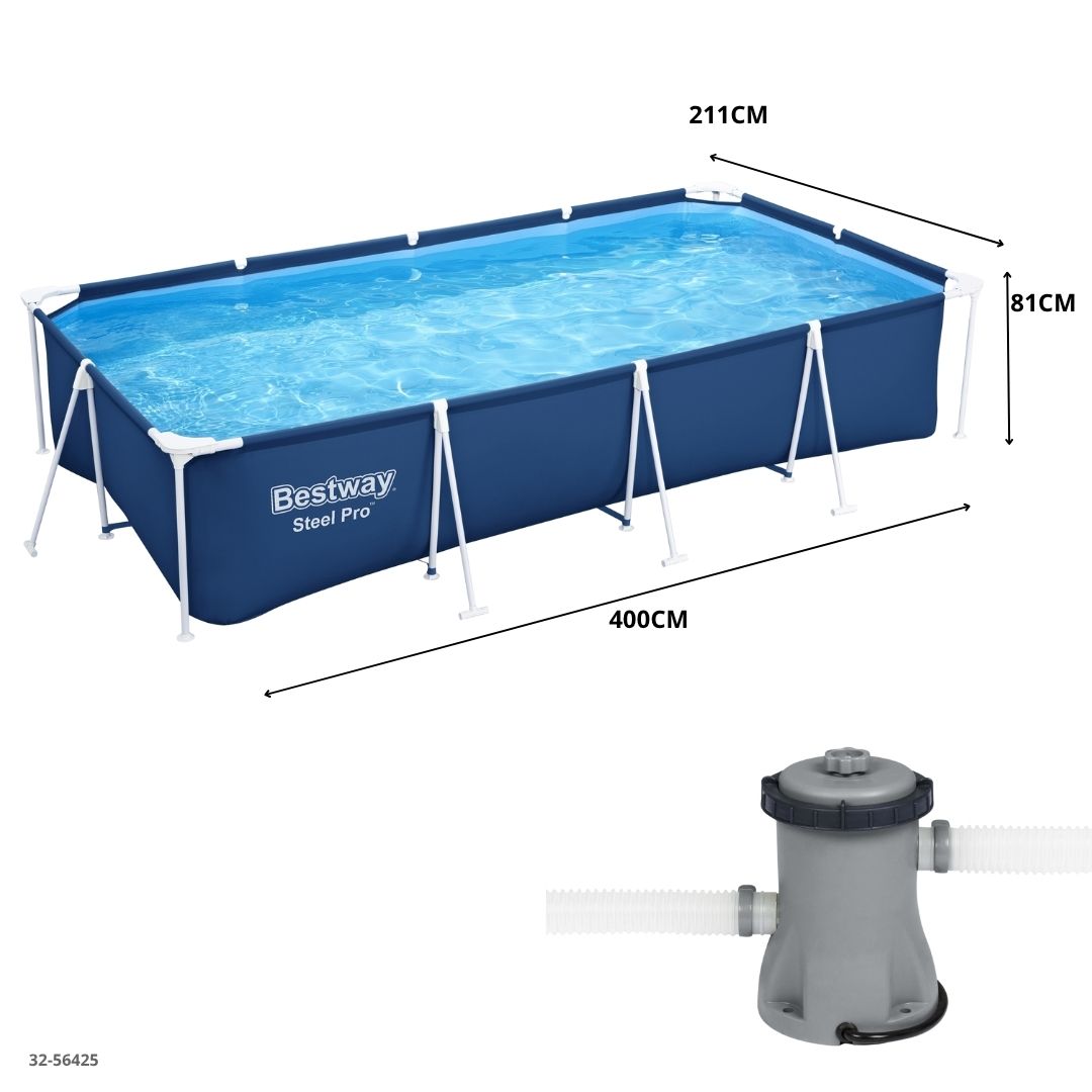 PISCINA+FILTRO RECTANGULAR 400*211*81CM