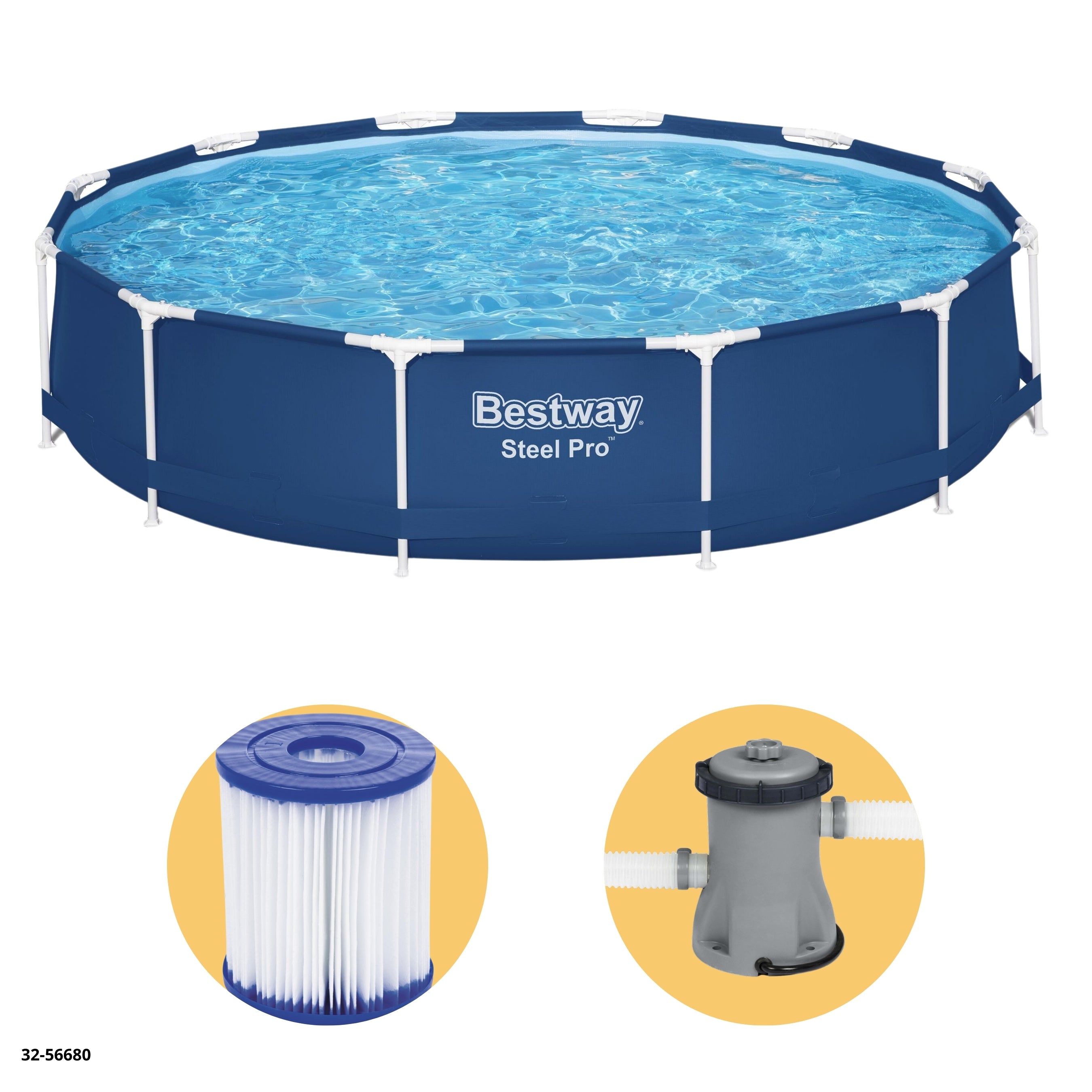 PISCINA+FILTRO REDONDA STEEL PRO MAX 12' 366*76CM