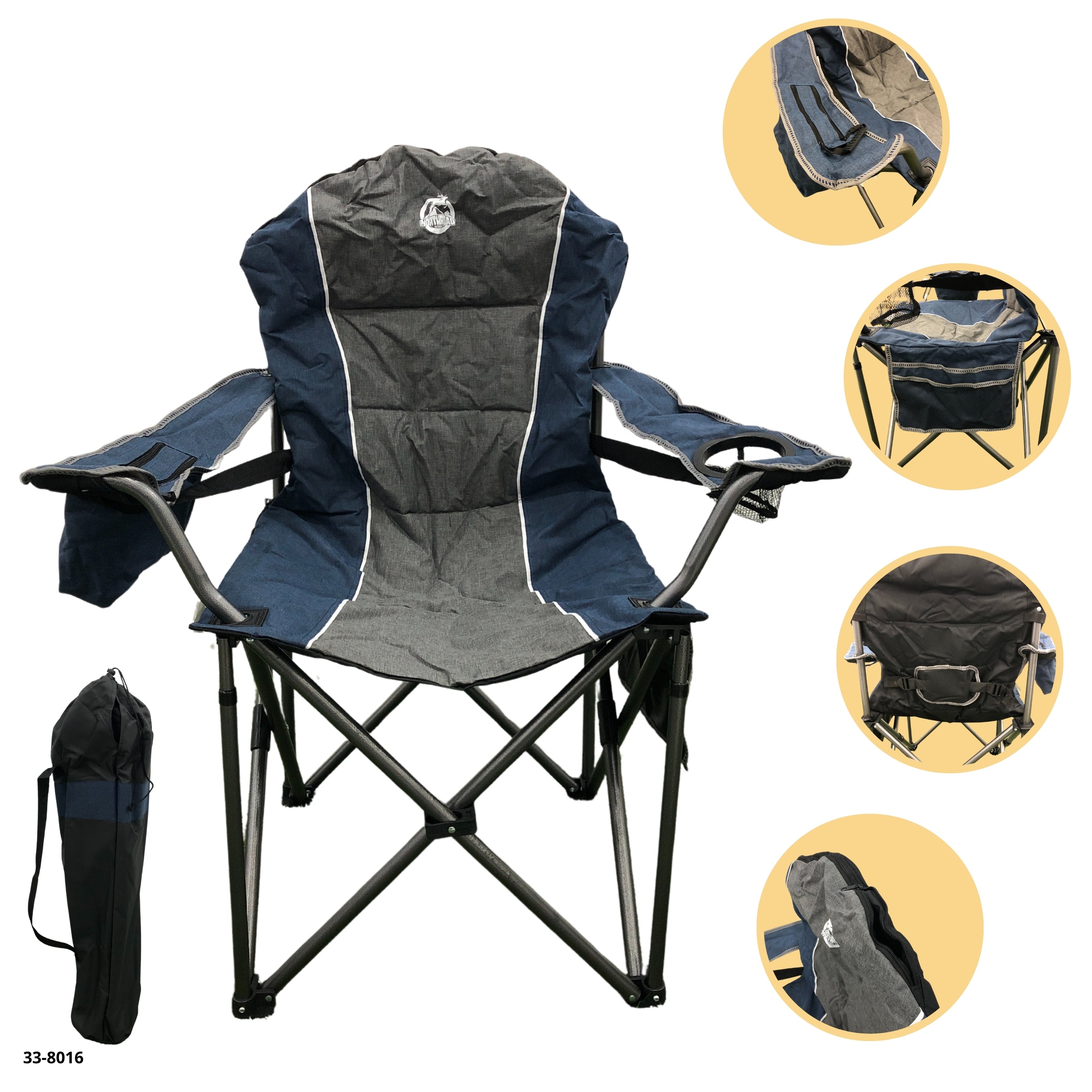 SILLA CAMPING AZUL/GRIS DE LUJO