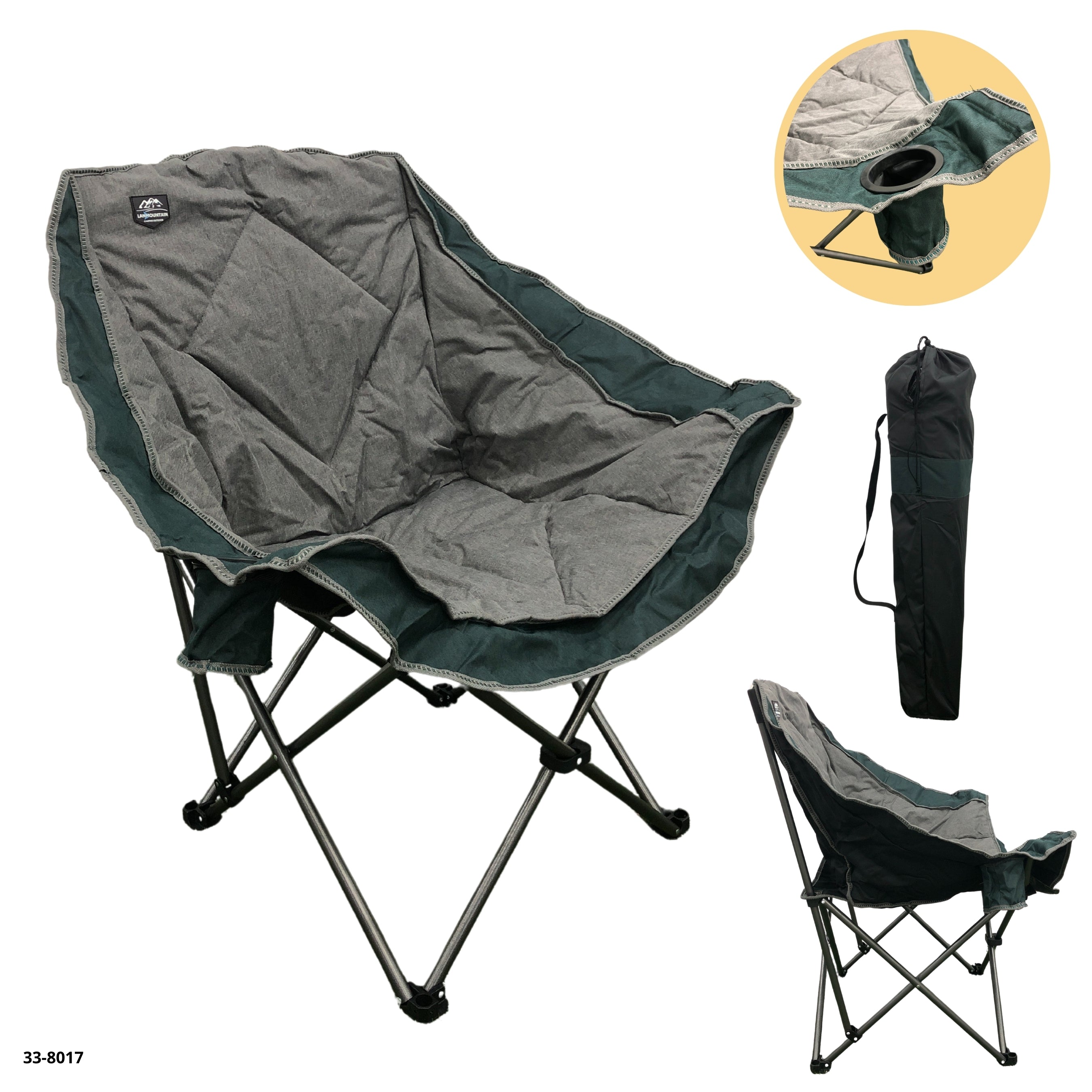 SILLA CAMPING GRIS/VERDE