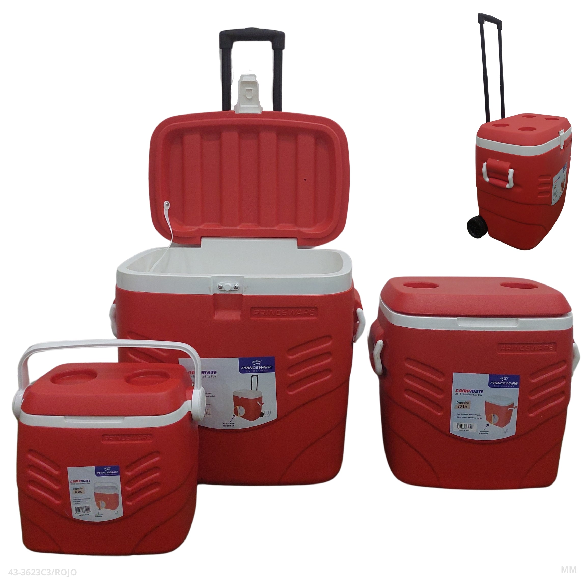 HIELERA ROJA SET 3 PZAS