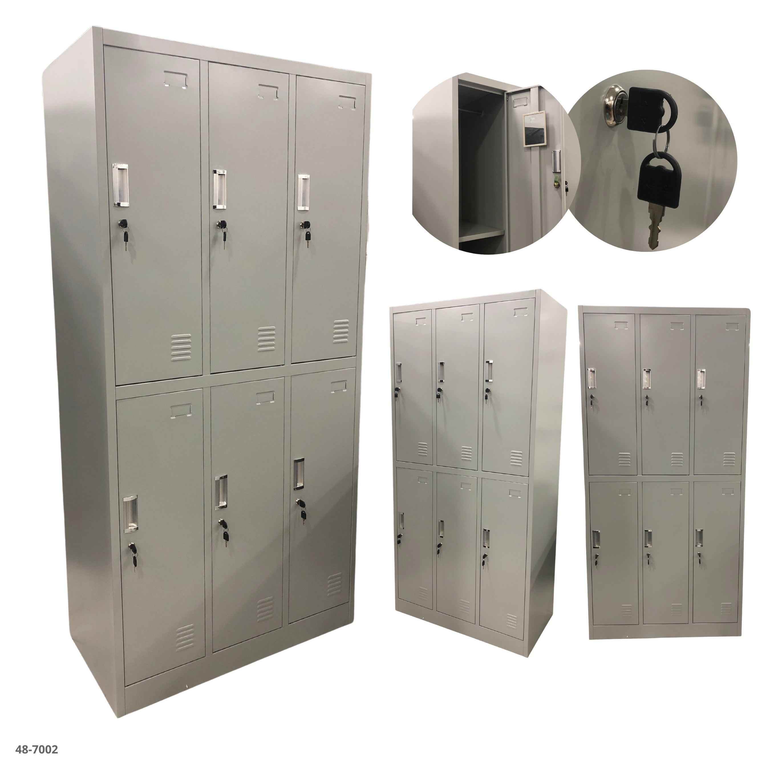 CASILLERO METALICO 6 PUERTAS GRIS