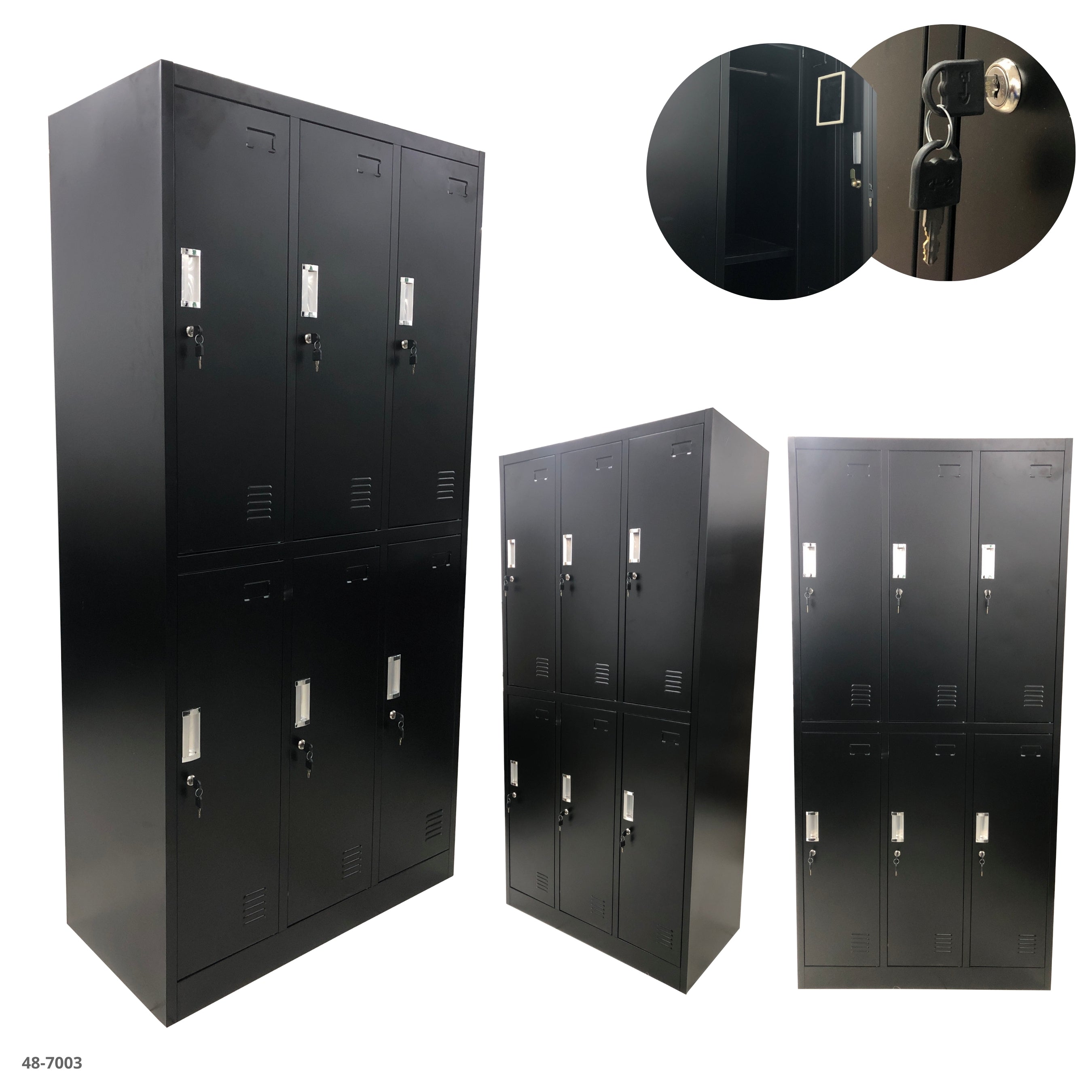 CASILLERO METALICO 6 PUERTAS NEGRO