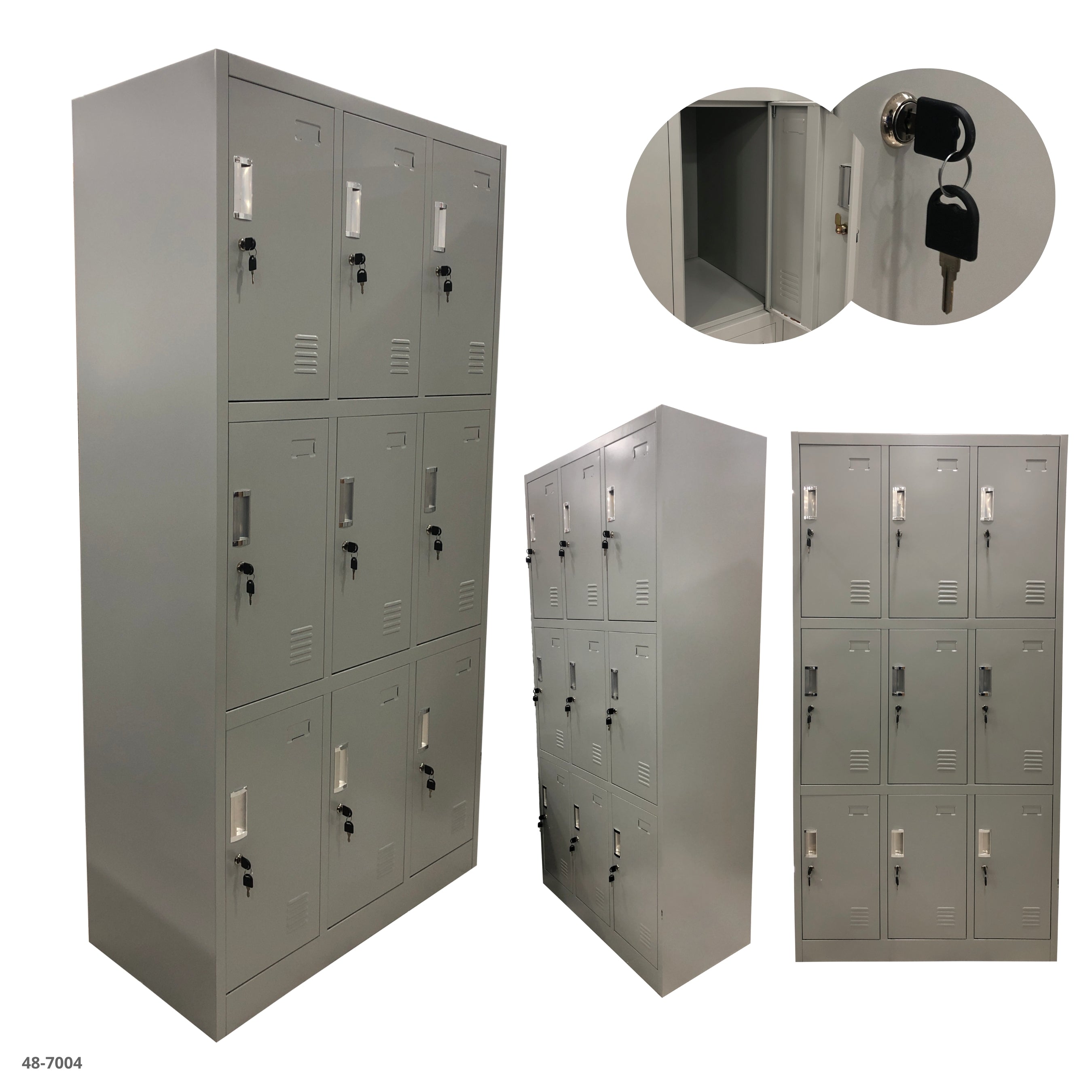 CASILLERO METALICO GRIS 9 PUERTAS