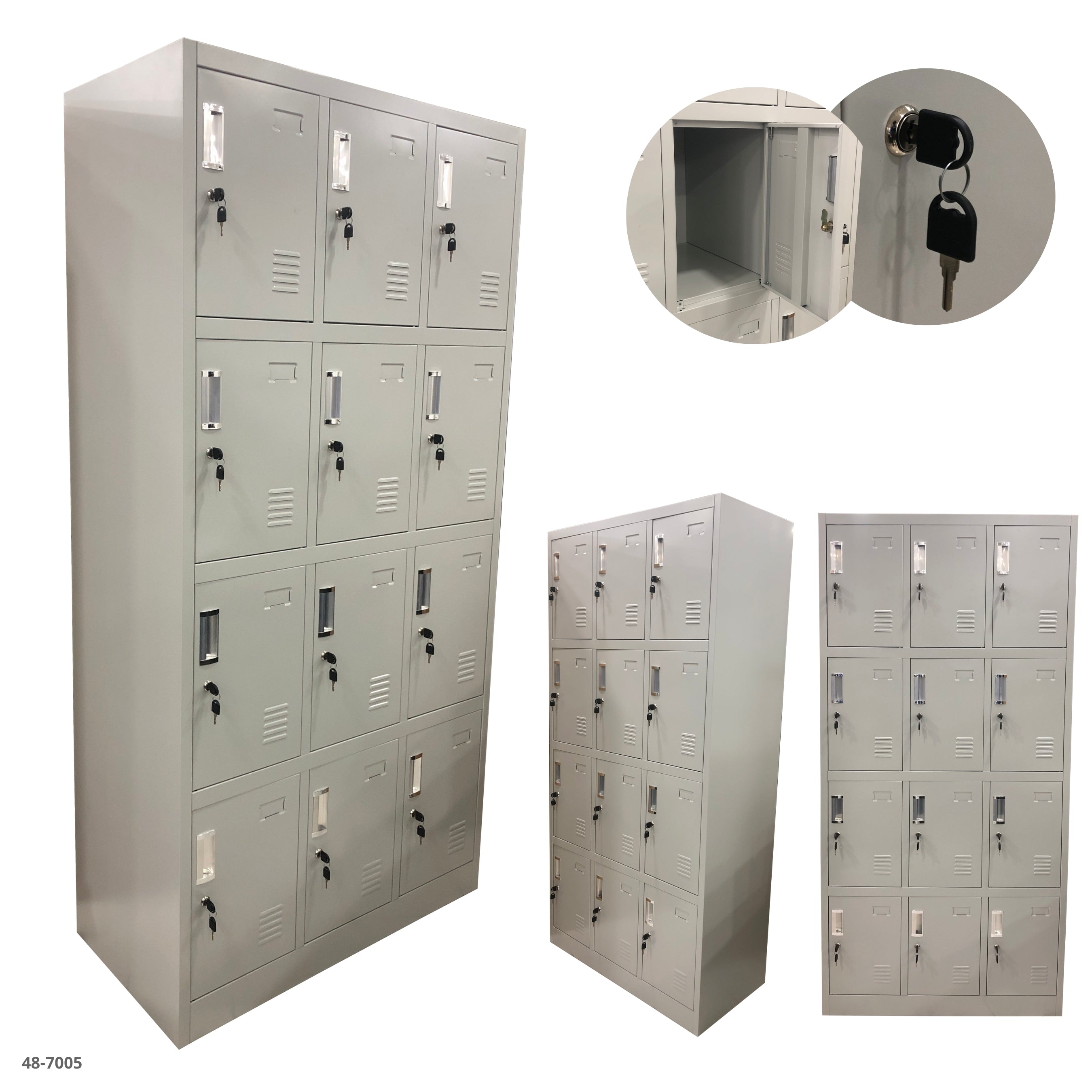 CASILLERO METALICO GRIS 12 PUERTAS