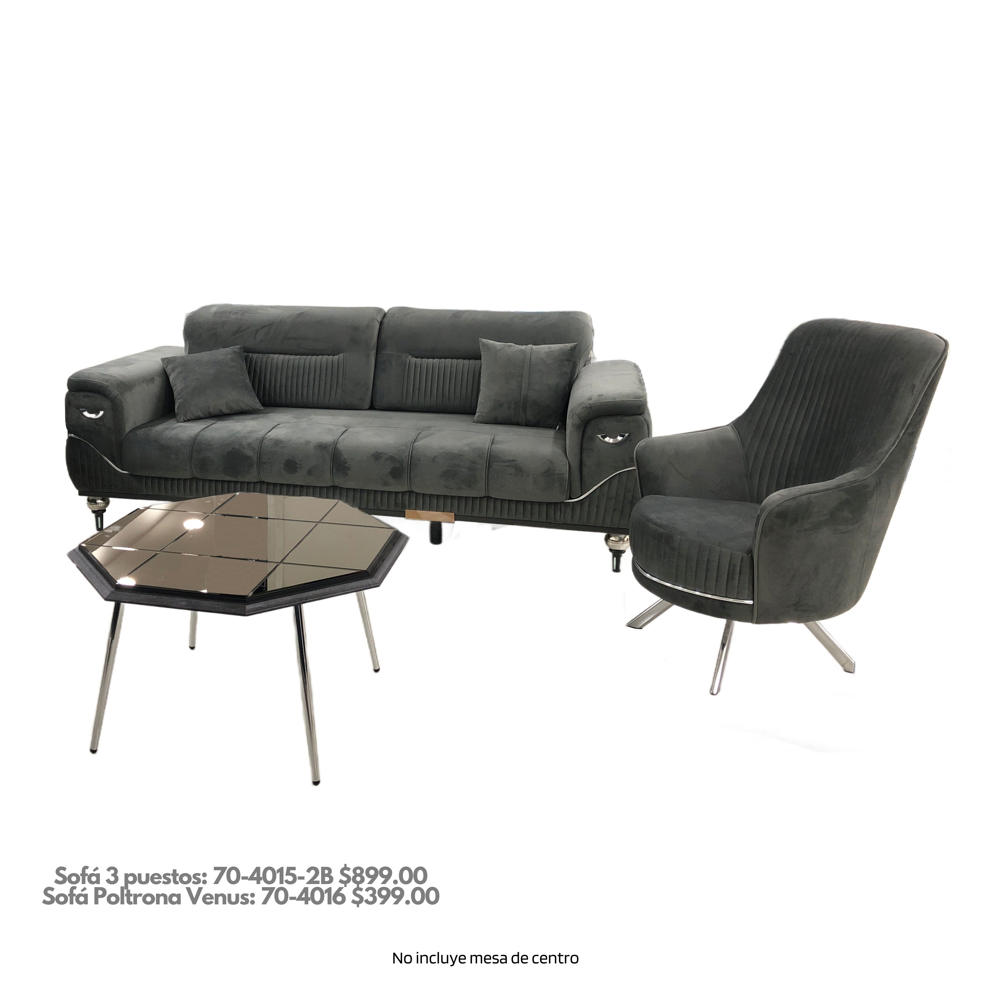 COMBO SALA SOFÁ 3 PUESTOS + SOFA POLTRONA VENUS + SOFA POLTRONA ROMEO