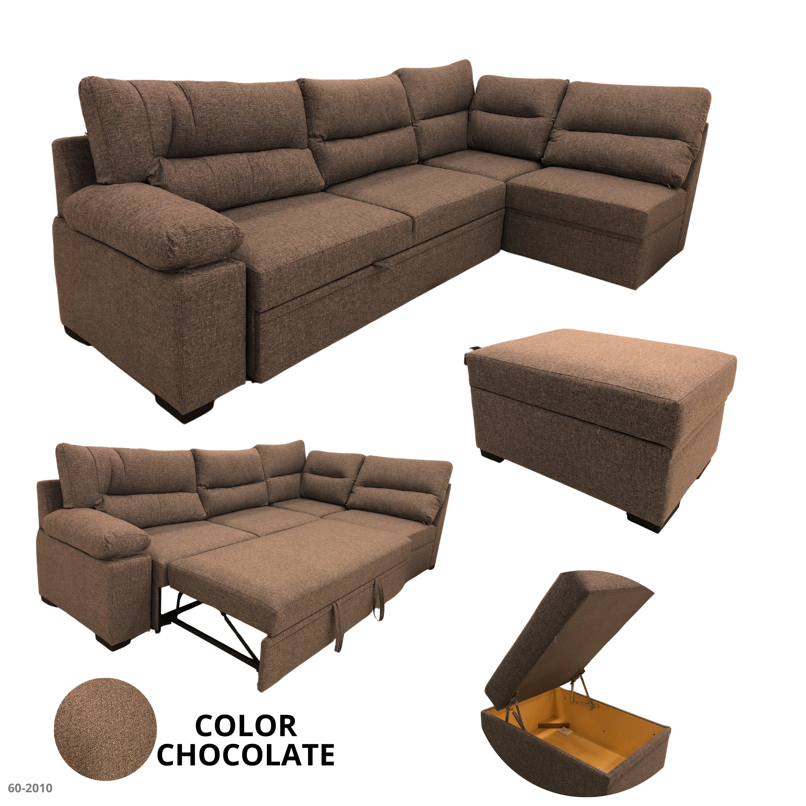 JGO SOFA CAMA L SEVILLA PRIME GRANDE CHOCOLATE
