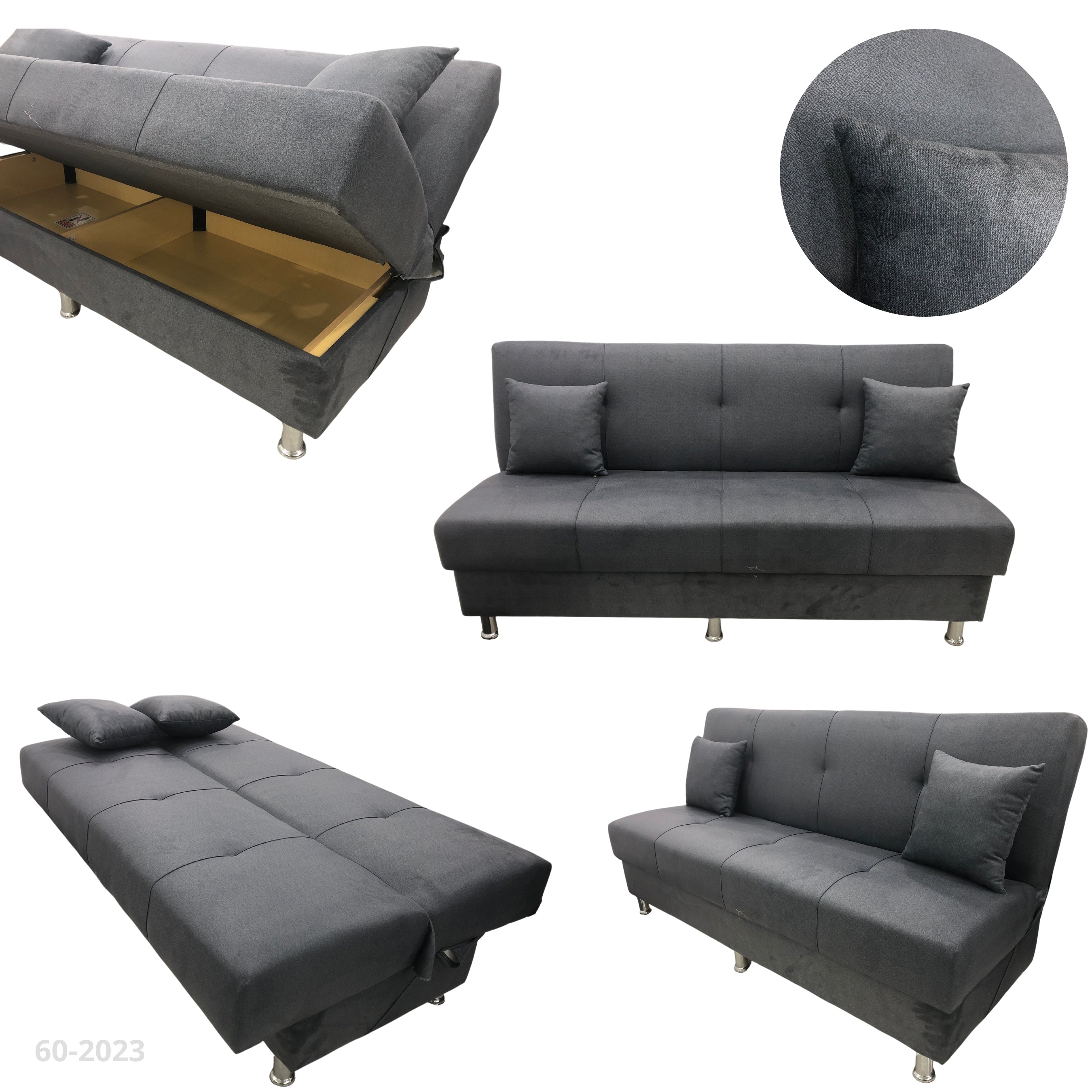 SOFA CAMA CUBE GRIS AZULADO