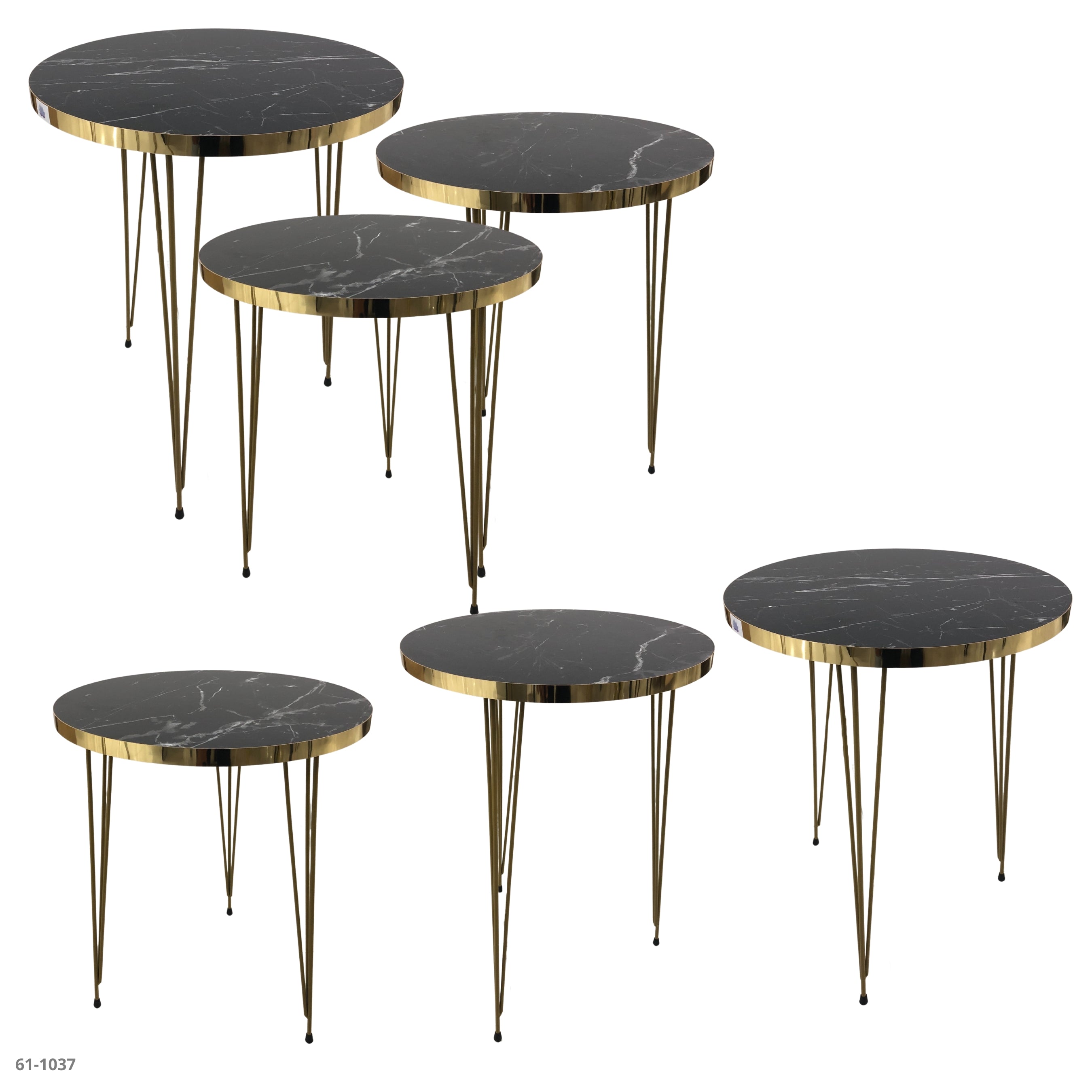 JGO MESITAS 3 PZA NEGRO/DORADO