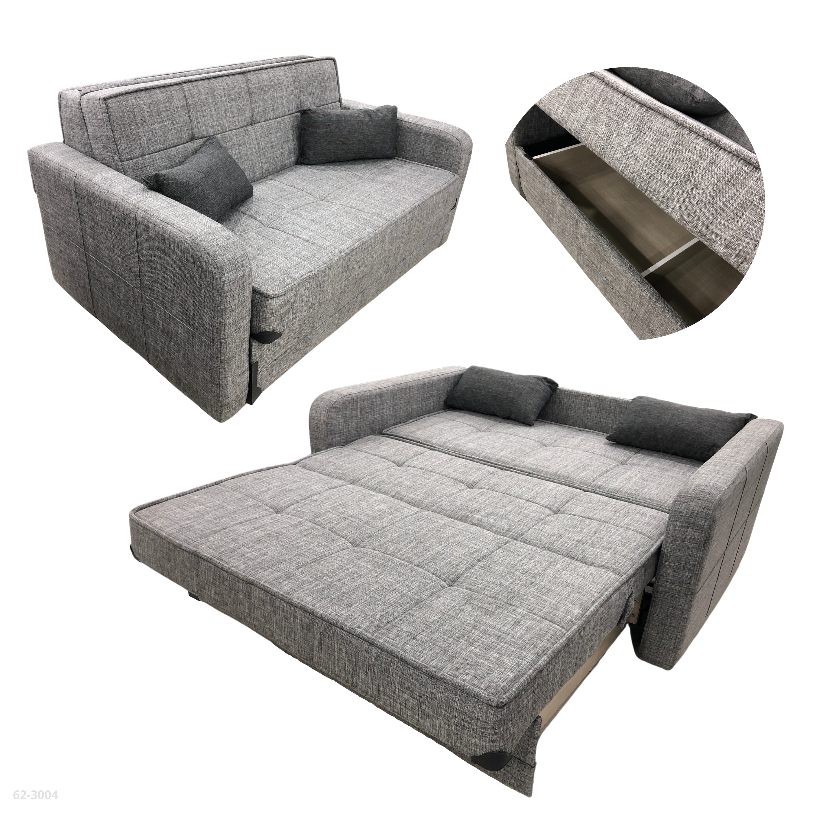SOFA CAMA GRIS CLARO 169CM*190CM DAFNE