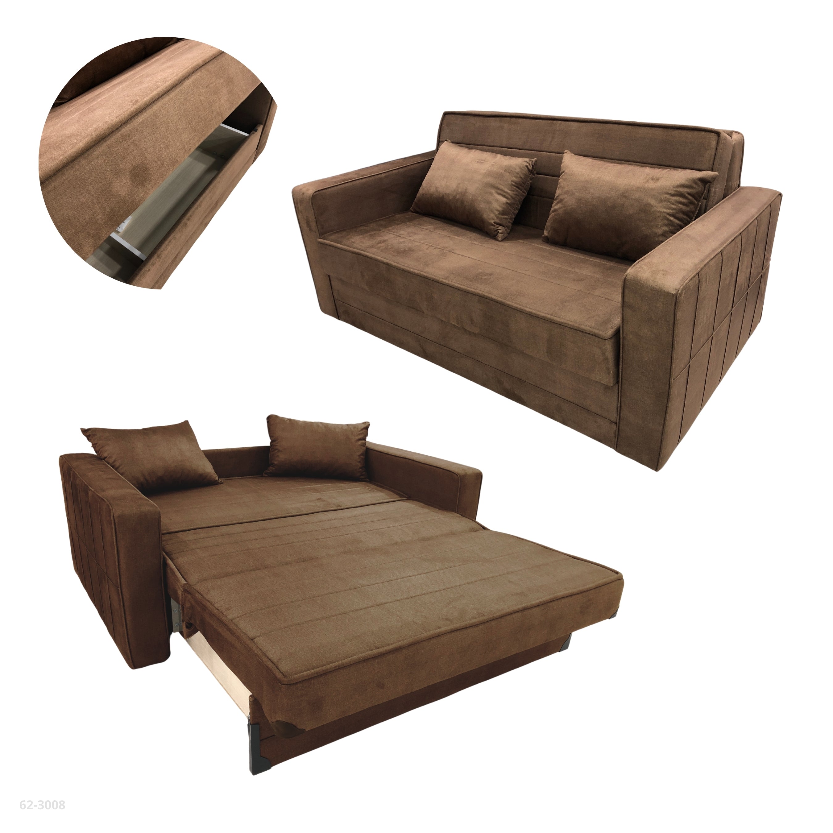 SOFA CAMA CHOCOLATE 169CM*190CM SELENA
