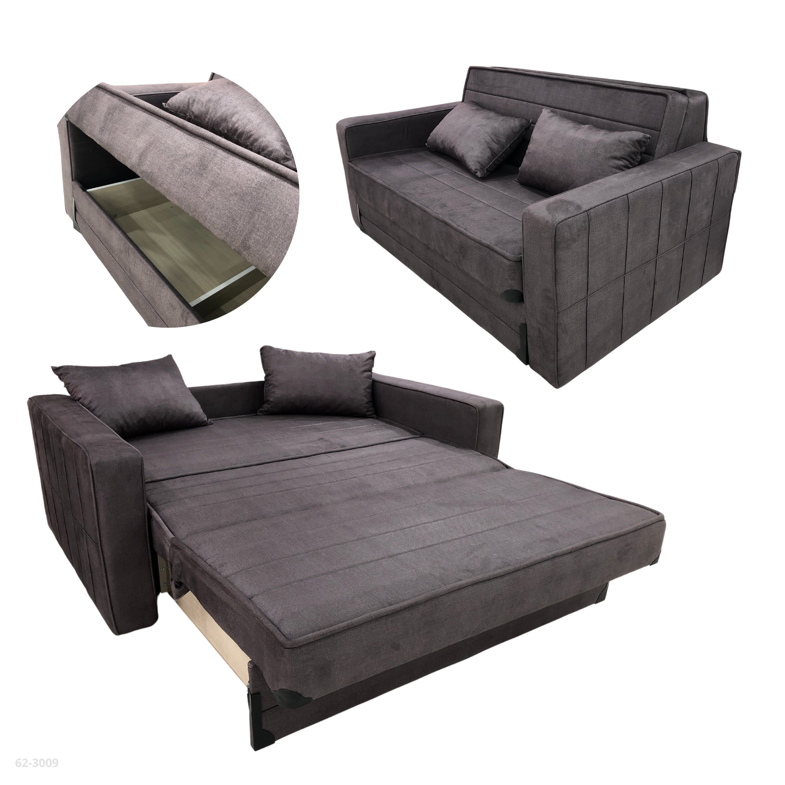 SOFA CAMA CHOCOLATE OSCURO 169CM*190CM SELENA