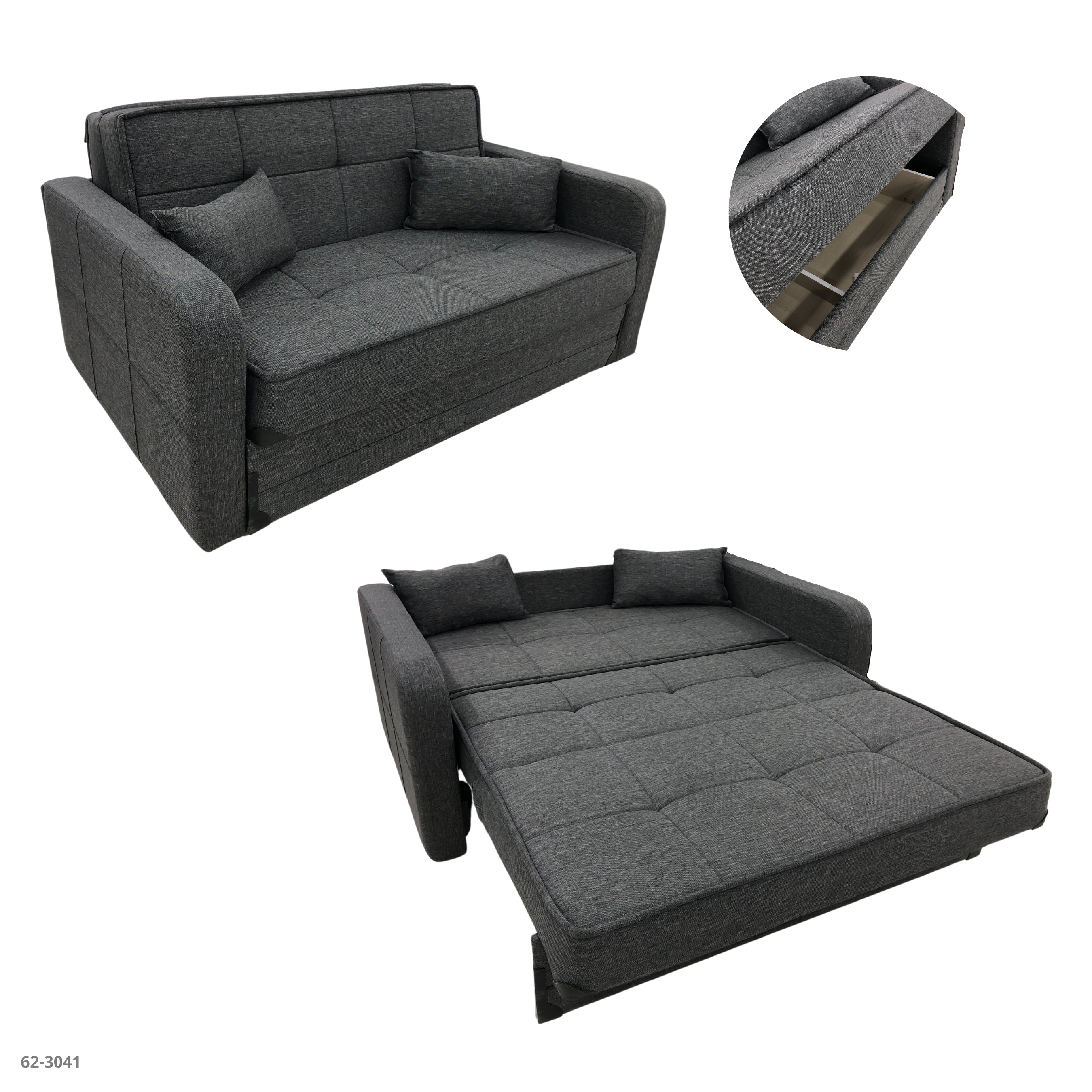 SOFA CAMA GRIS OSCURO 169CM*190CM DAFNE
