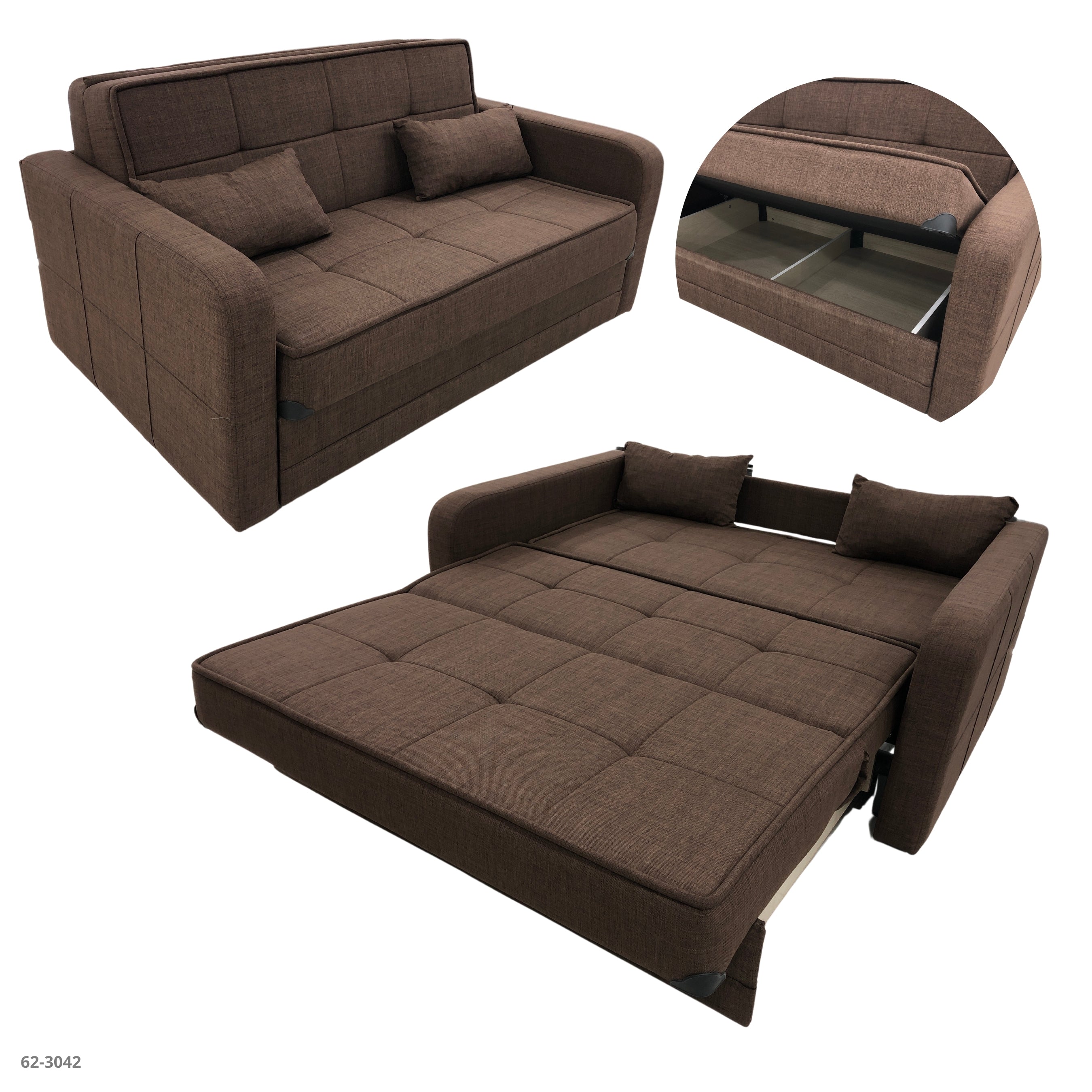 SOFA CAMA CHOCOLATE 169CM*190CM DAFNE