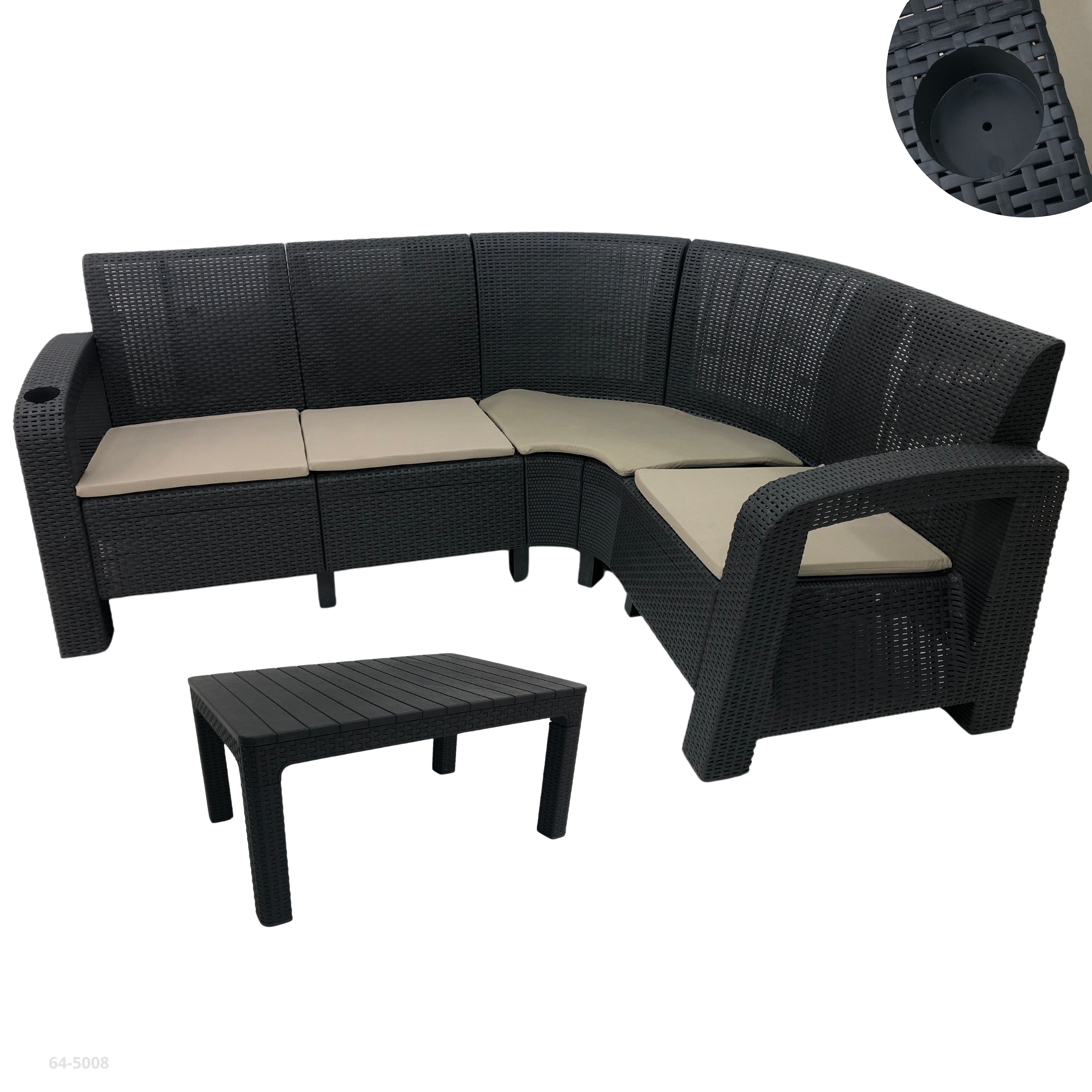 PLASTIC 5-SEAT TERRACE SET SATANA / 8-0867