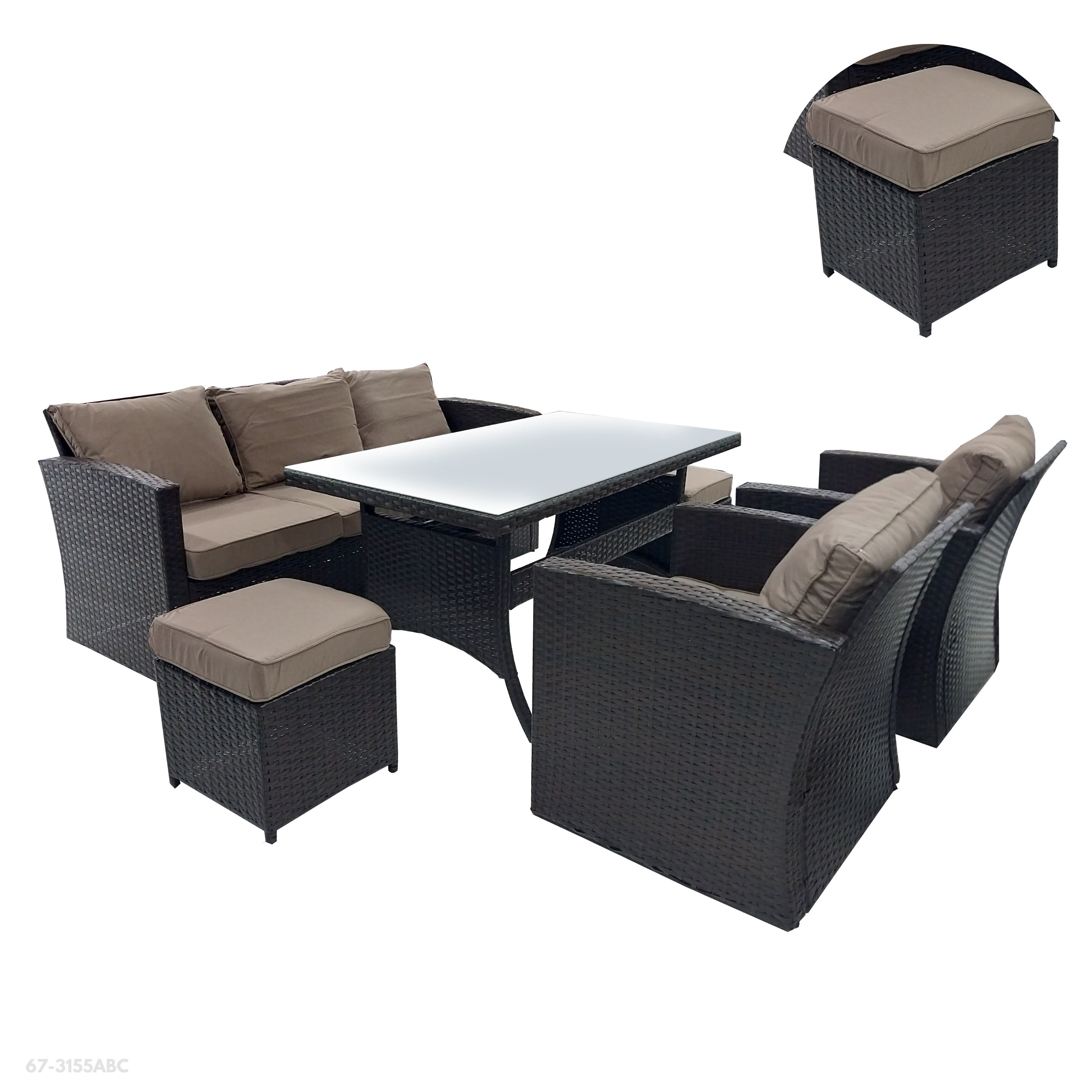 JUEGO DE SOFA 6 PZAS COLOR CHOCOLATE