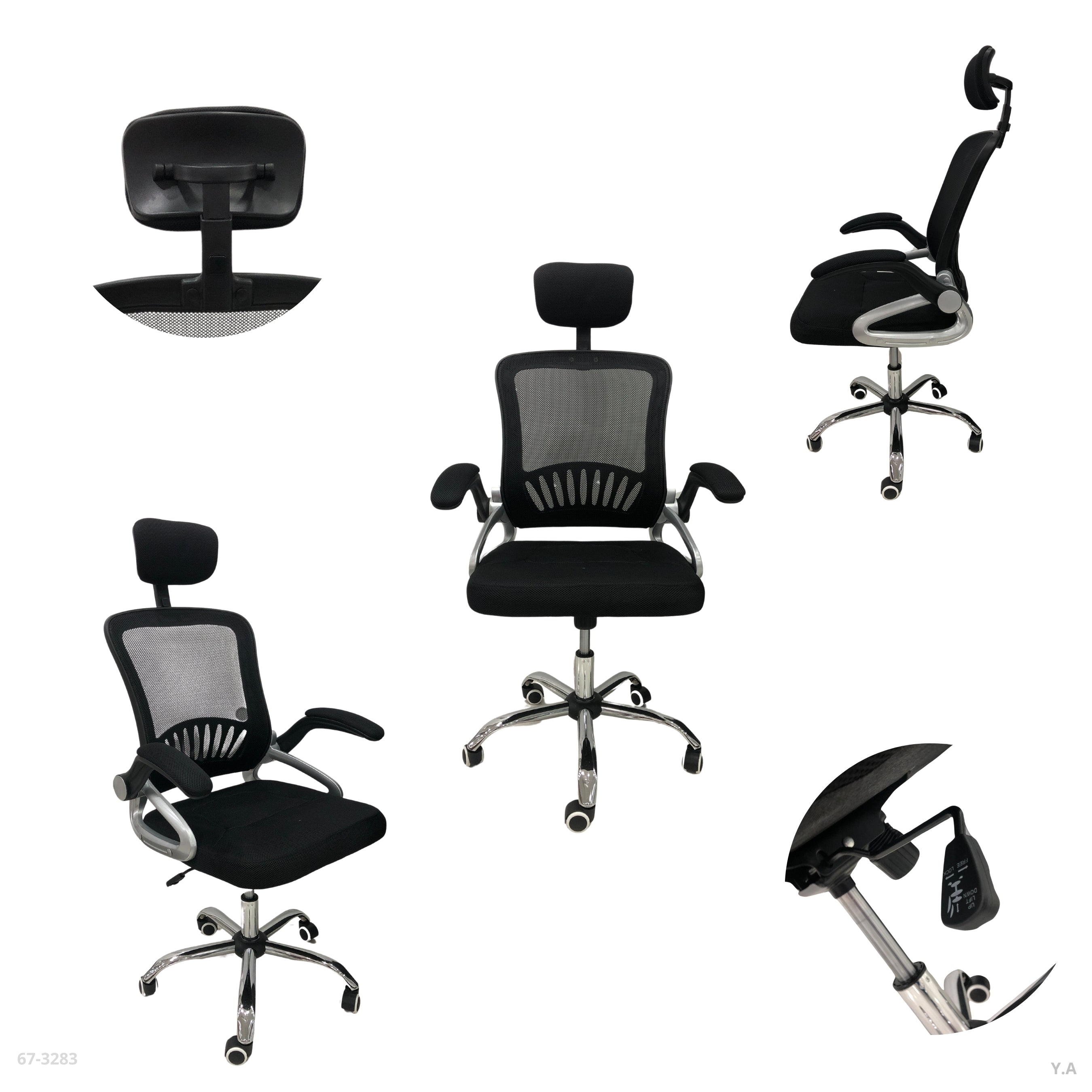 SILLA DE OFICINA/BASE PLATEADA METALICA