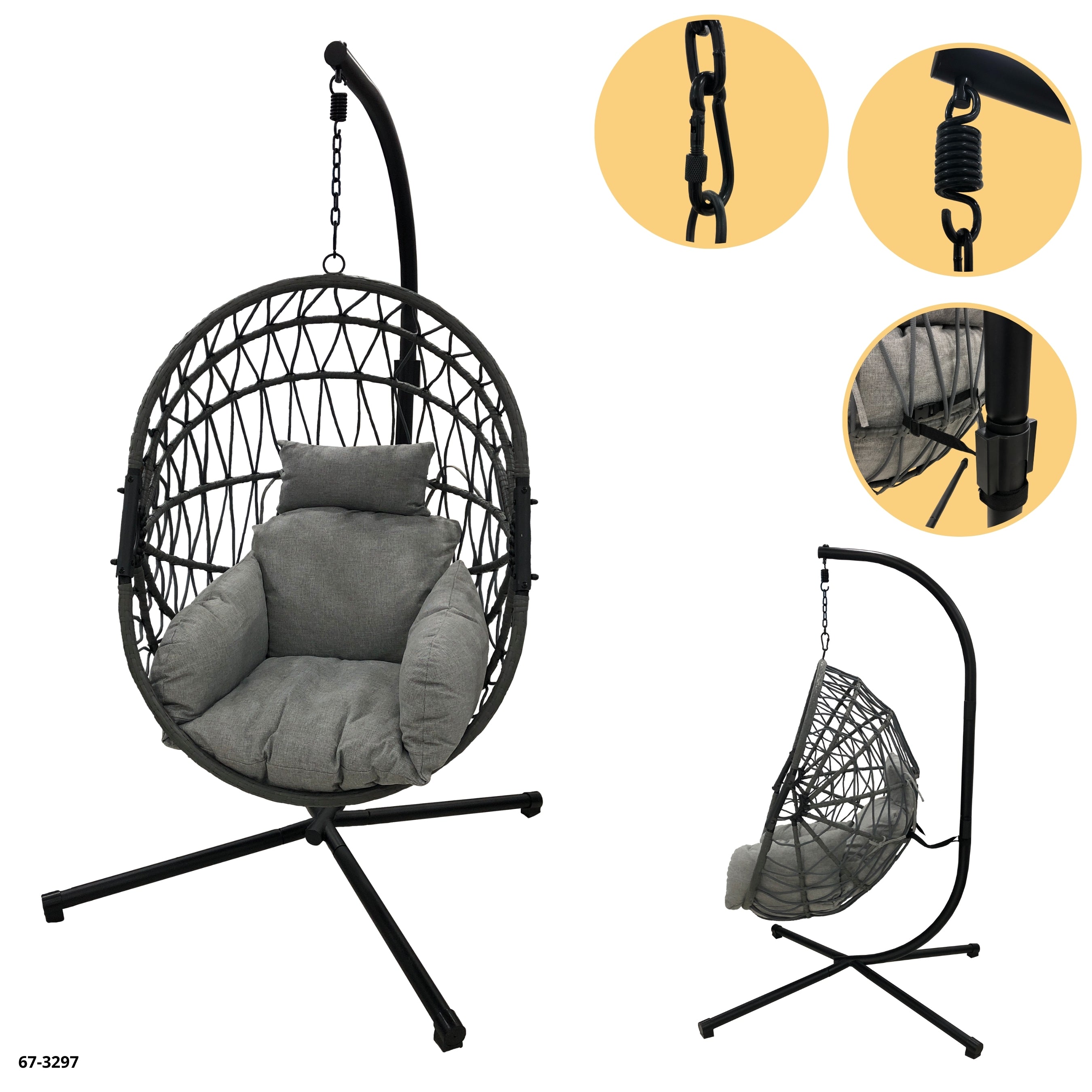 SILLA COLUMPIO OVALADO GRIS