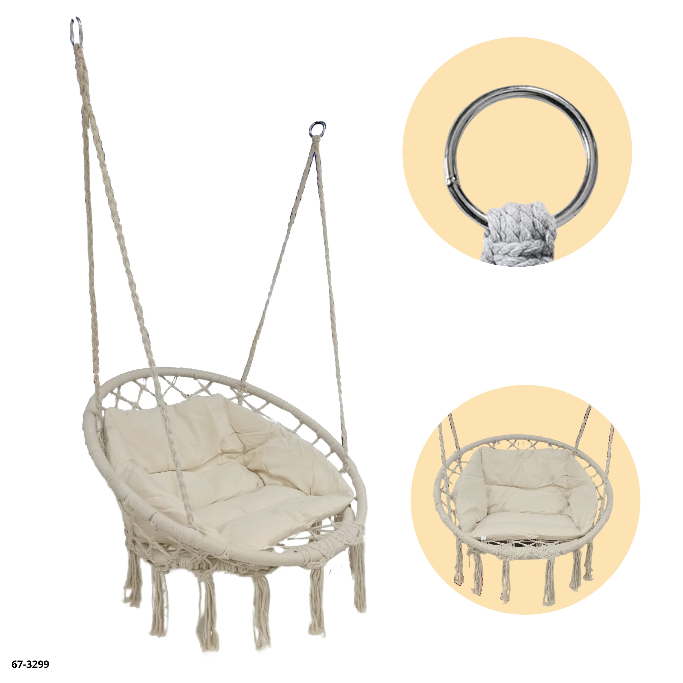 SILLA TIPO HAMACA CREMA