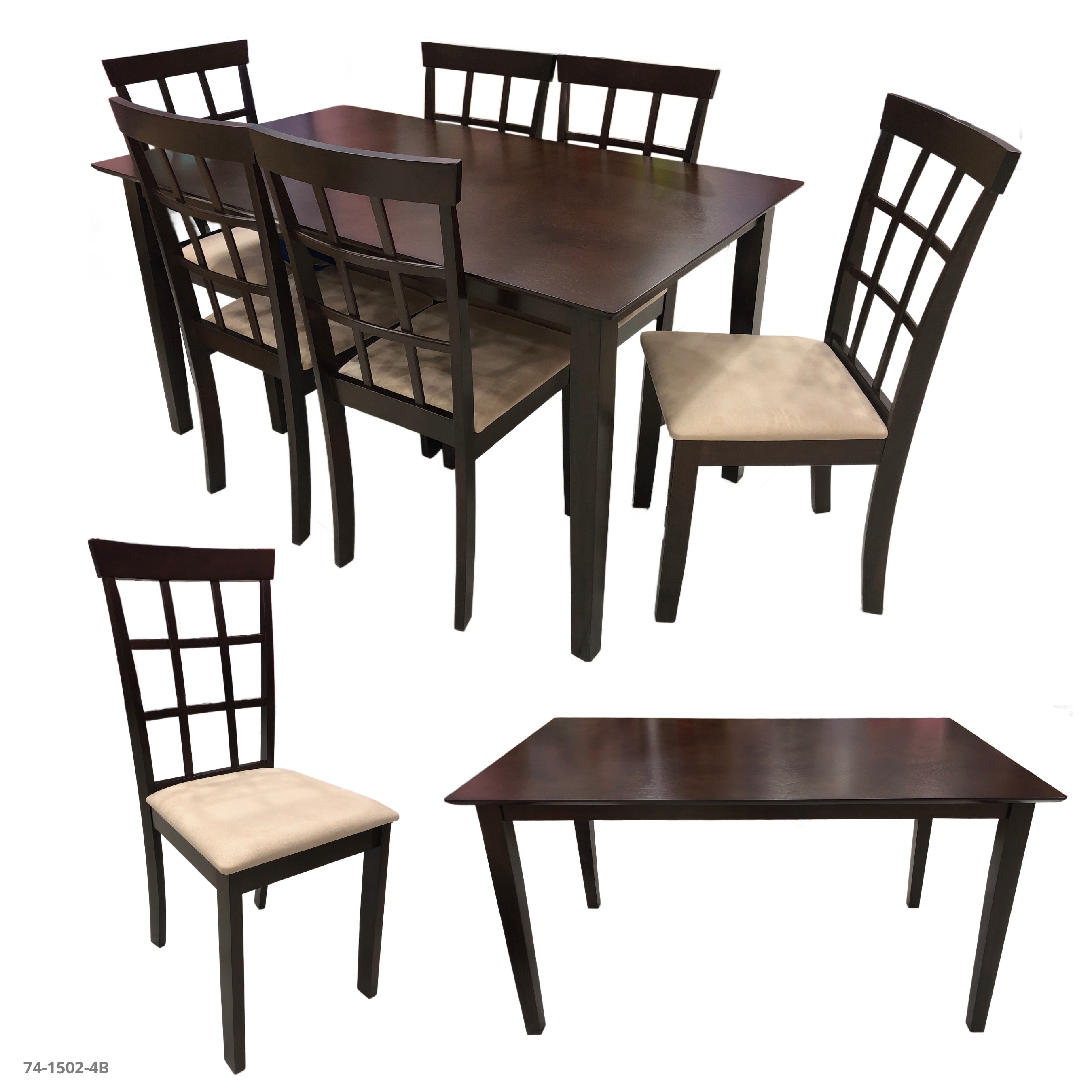 VEYRON DARK GRAY DINING SET TABLE+6 CHAIRS+CONSOLE / 64-5014