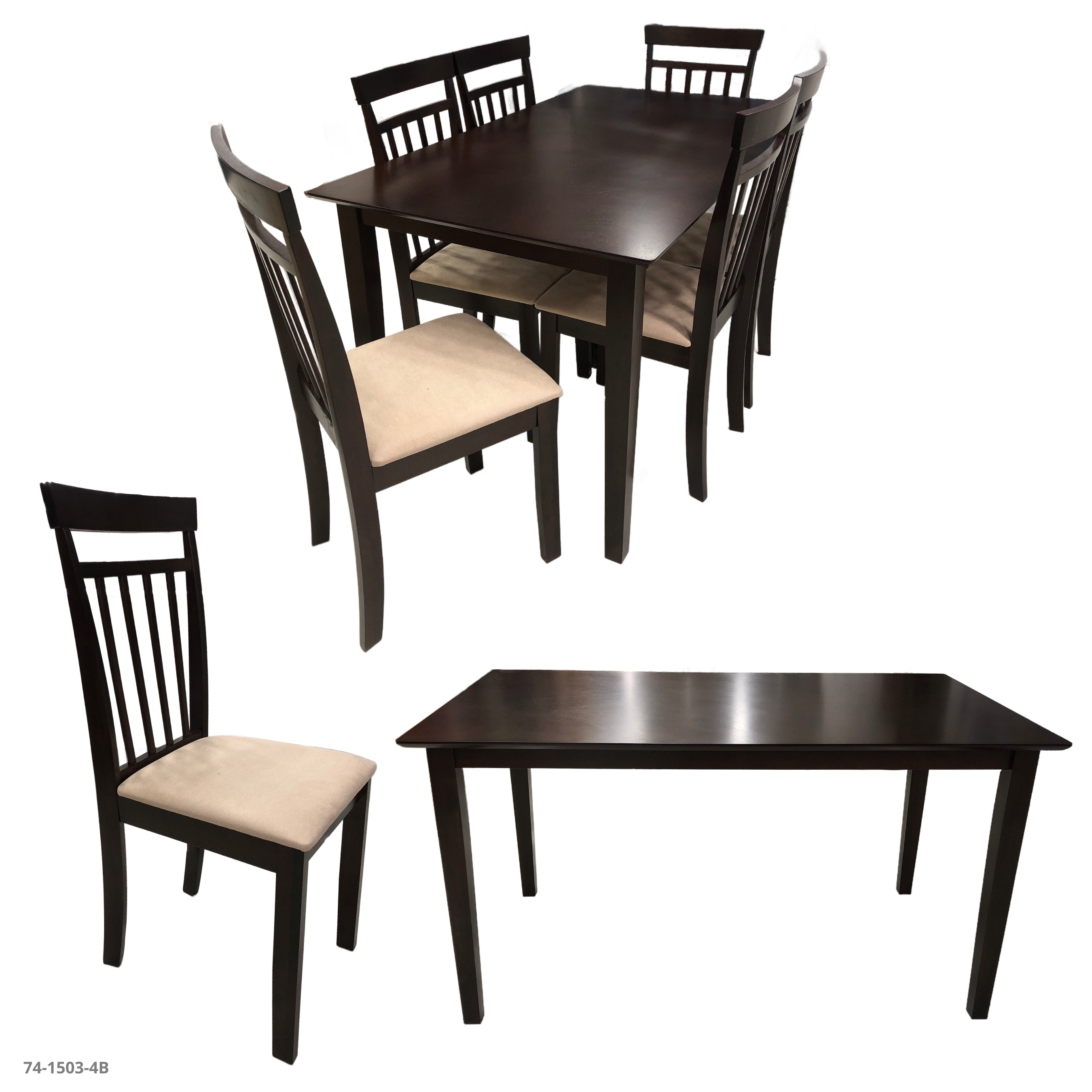 VEYRON DARK GRAY DINING SET TABLE+6 CHAIRS+CONSOLE / 64-5014