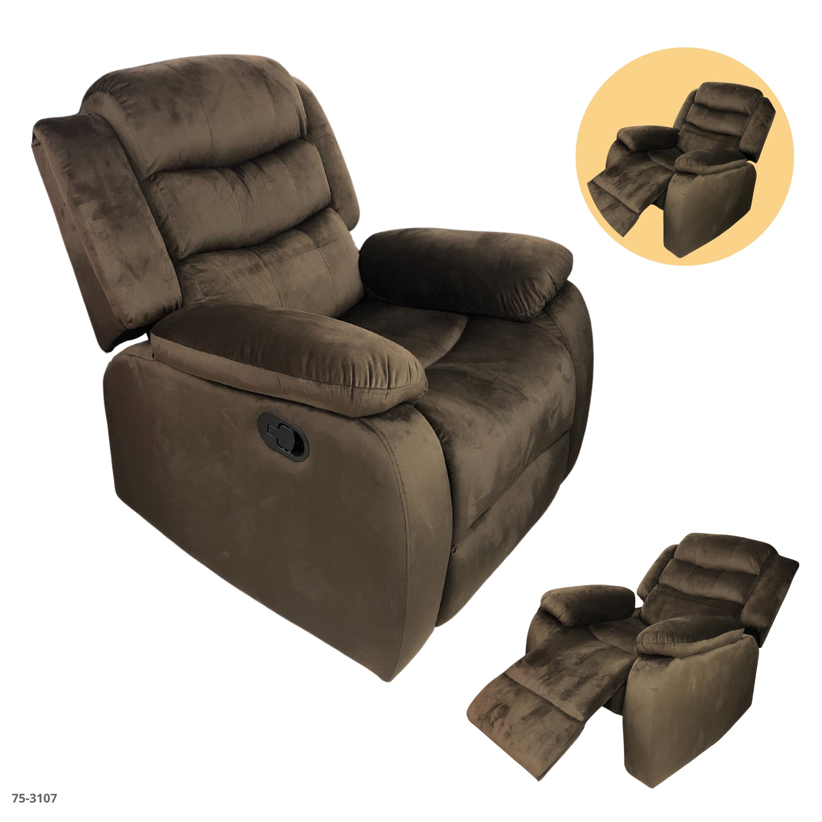 SOFA CHOCOLATE RECLINABLE GIRATORIO
