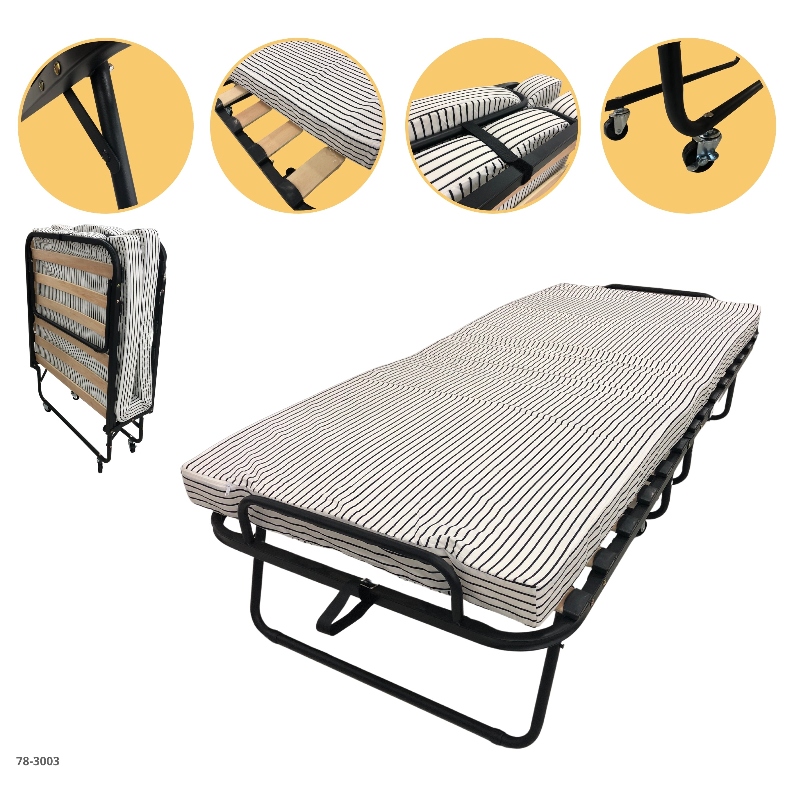CAMA PLEGABLE DE RUEDAS CON COLCHON