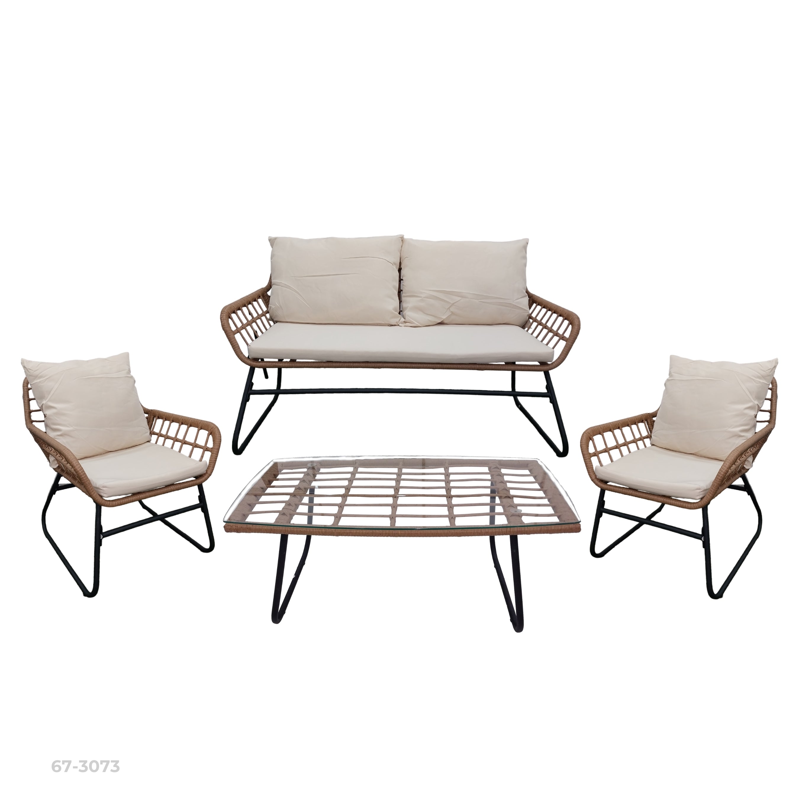 SOFA SET 4 PIECES RATTAN 67 3073