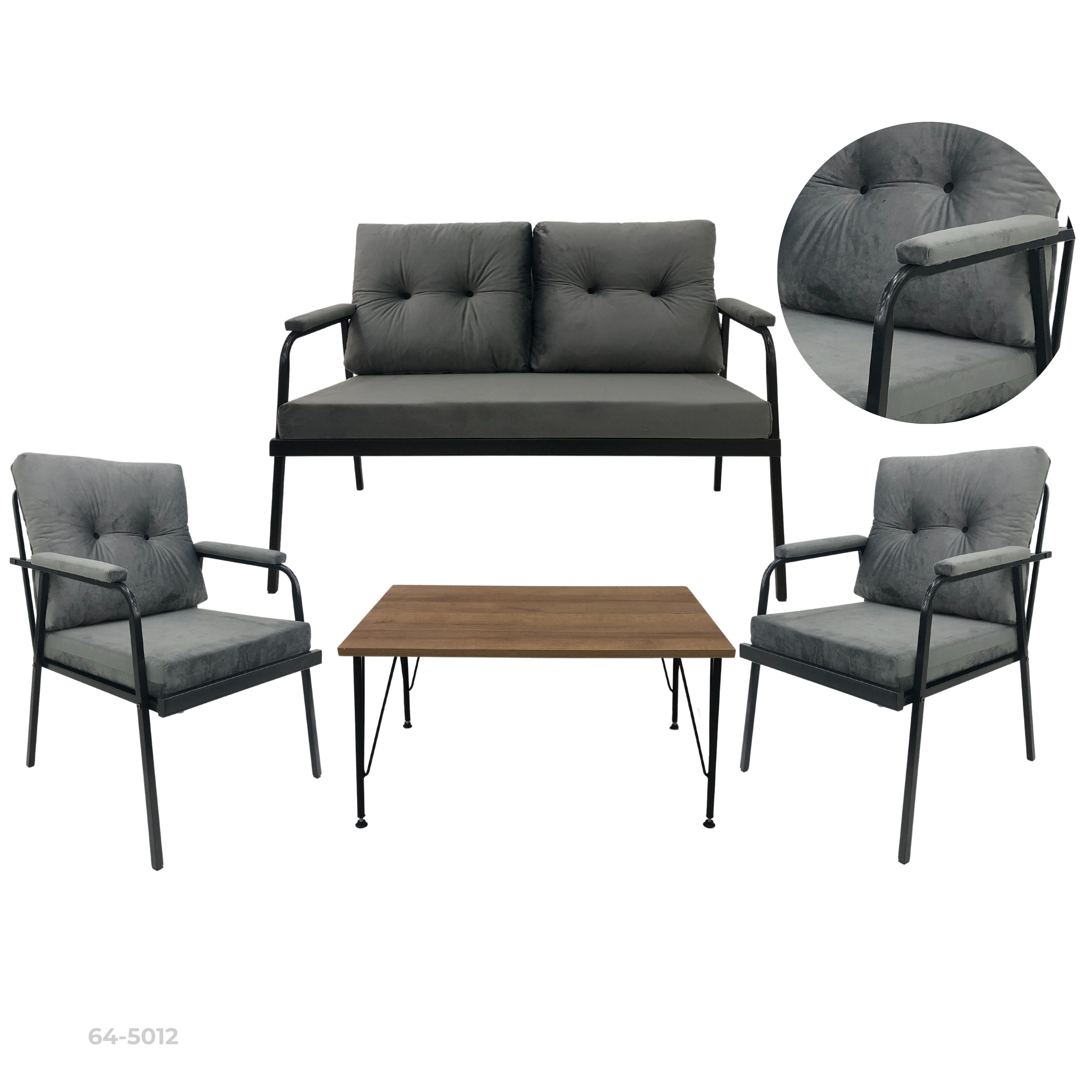 GRAY RIVA TERRACE SET 2+1+1+S / 64-5012
