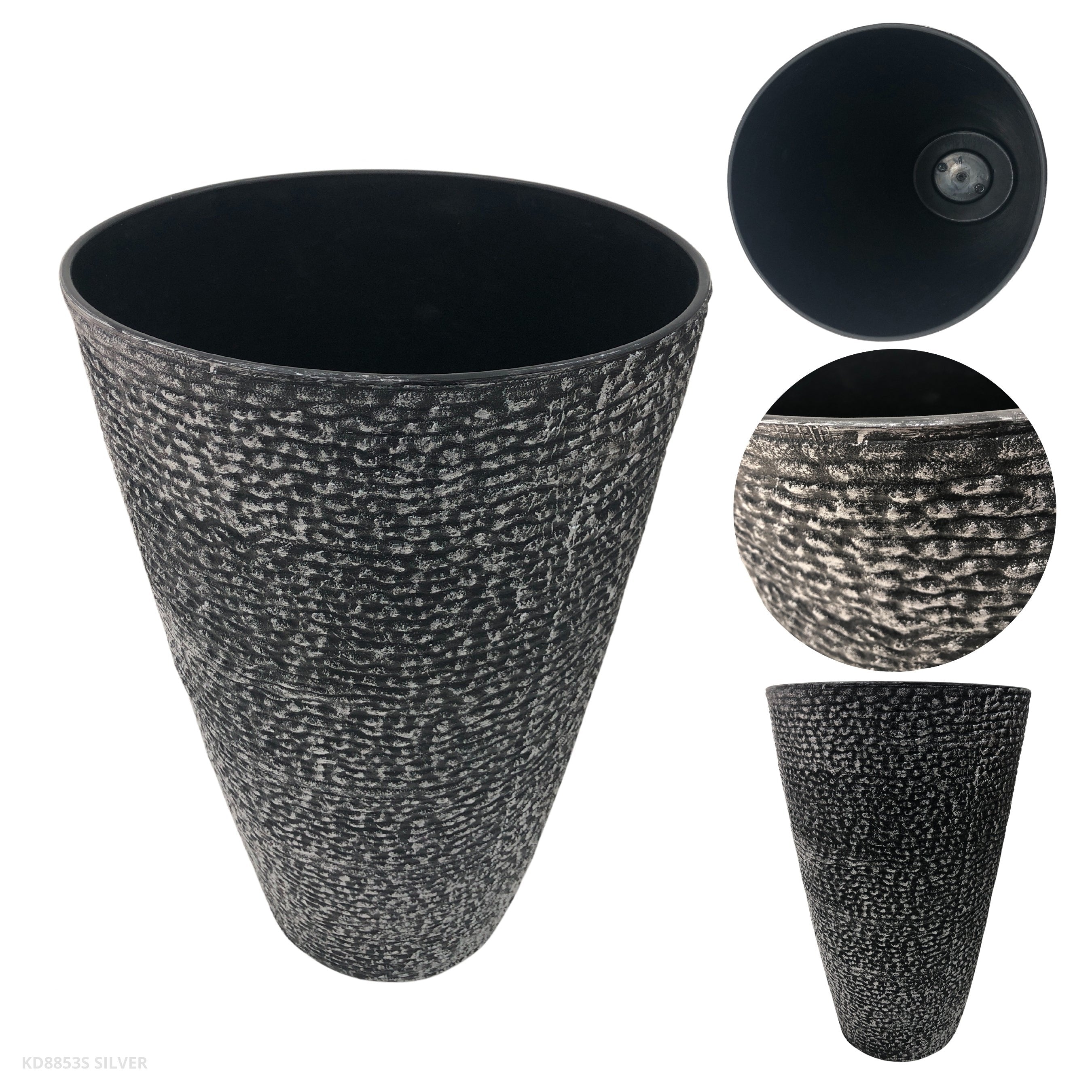 MACETERO PLATEADO 33*52CM