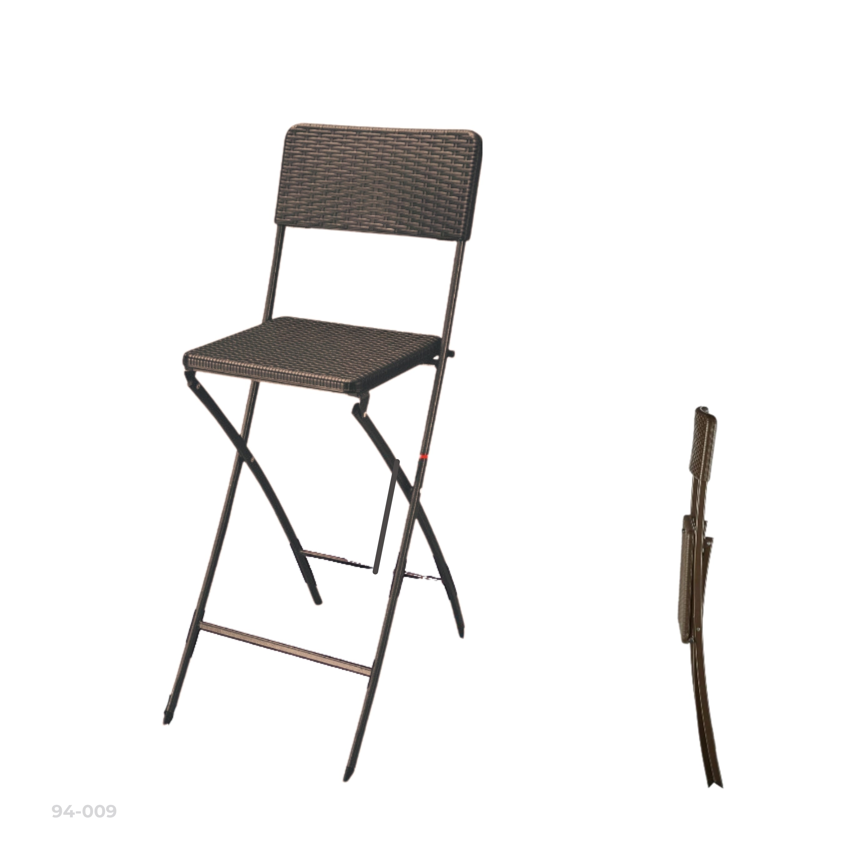 SILLA DE BAR PLASTICA PLEGABLE RATTAN CHOCOLATE 64.5X44X114 YC-041H