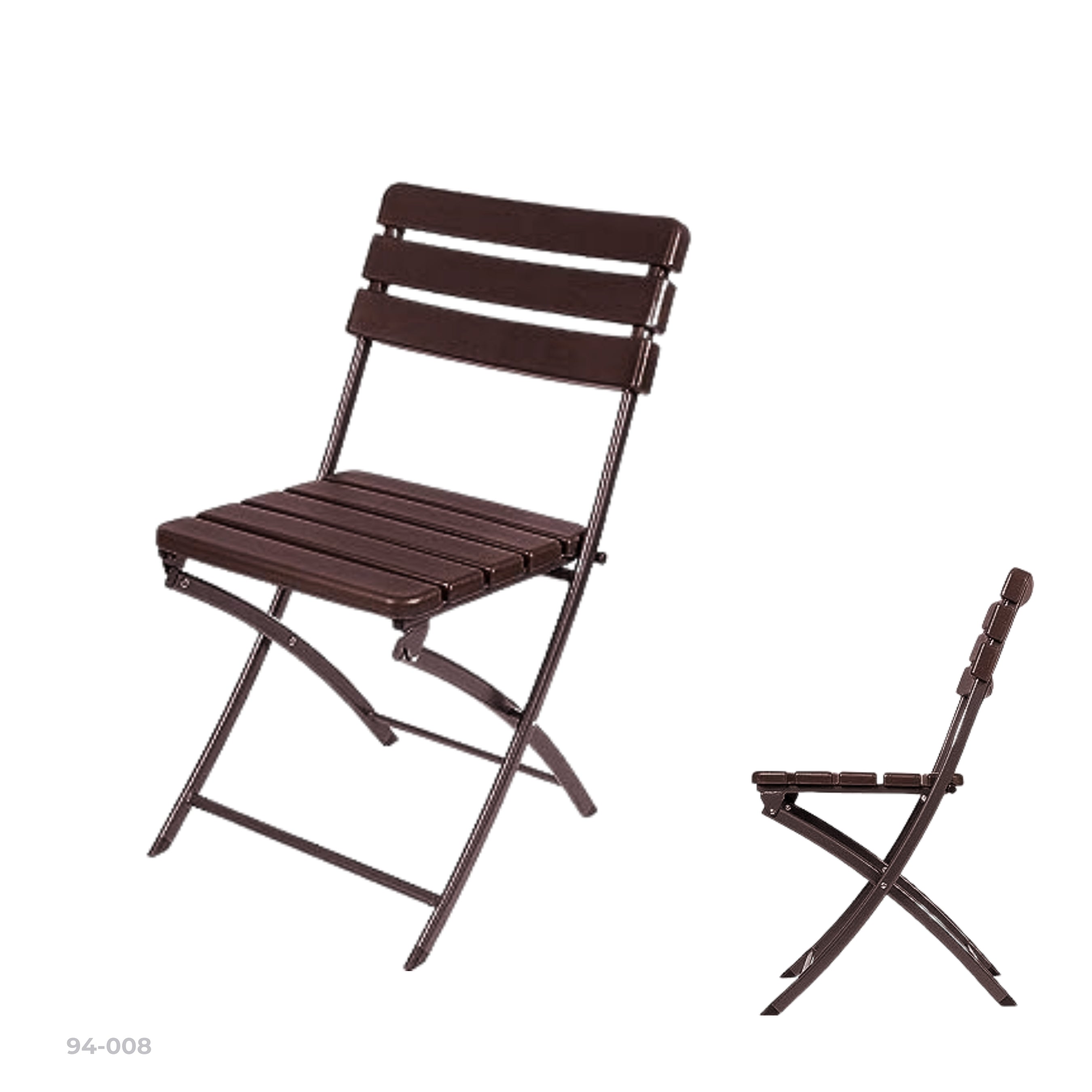 SILLA PLEGABLE PLASTICA ASPECTO DE MADERA CHOCOLATE 57X44.5X80.5CM YC-043
