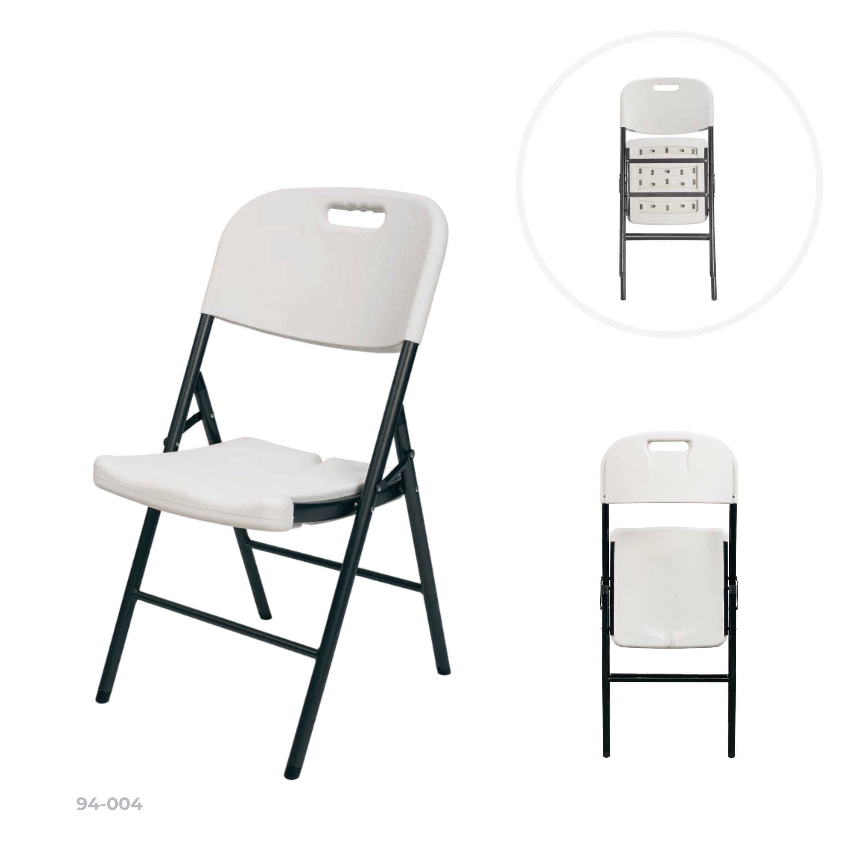 SILLA PLASTICA PLEGABLE BLANCO 54X46X88CM YC-049