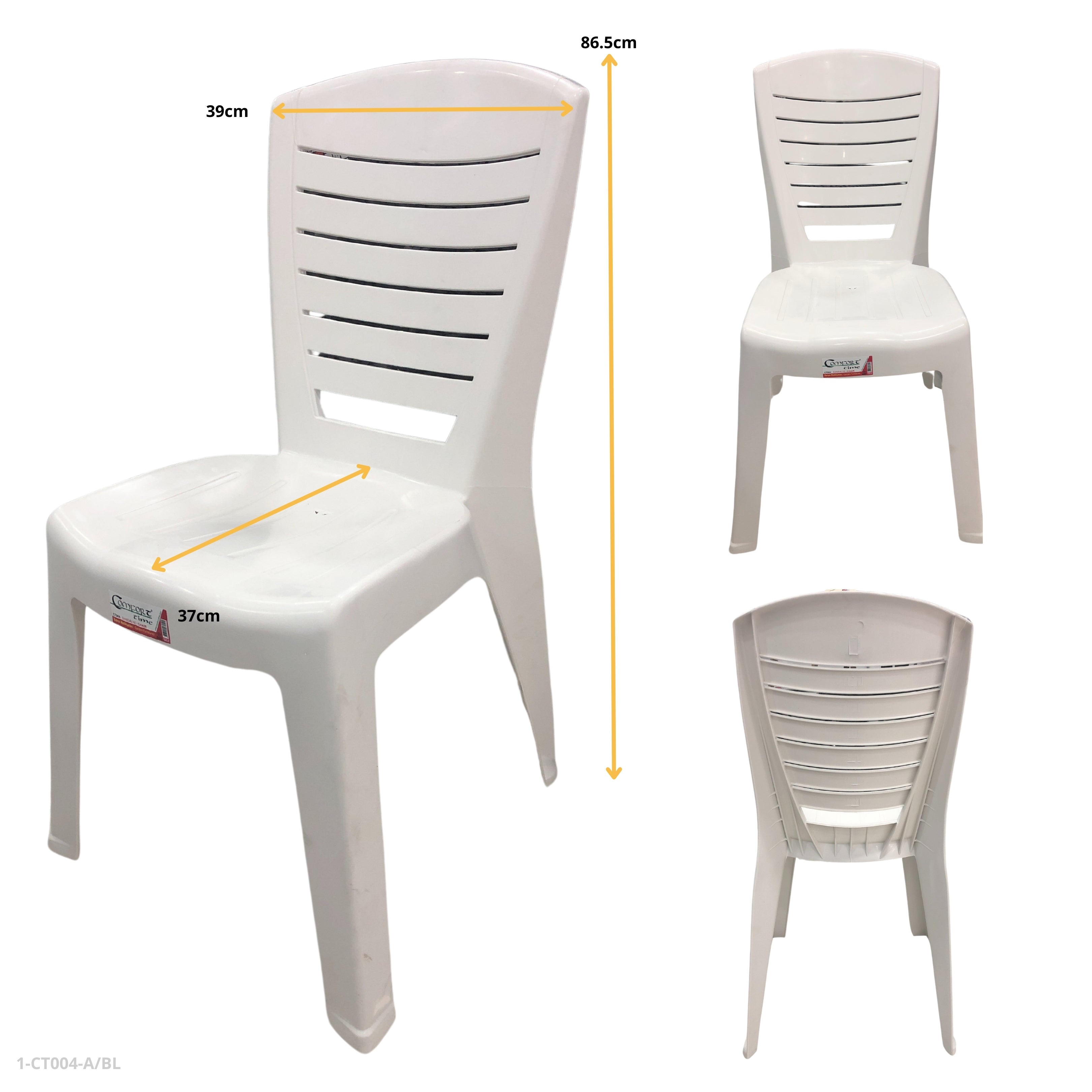OSC BLUE PLASTIC CHAIRS. KIRCICEGI ALUMINUM 59.5CM*59CM*81CM / 1-CT015/A-AZO