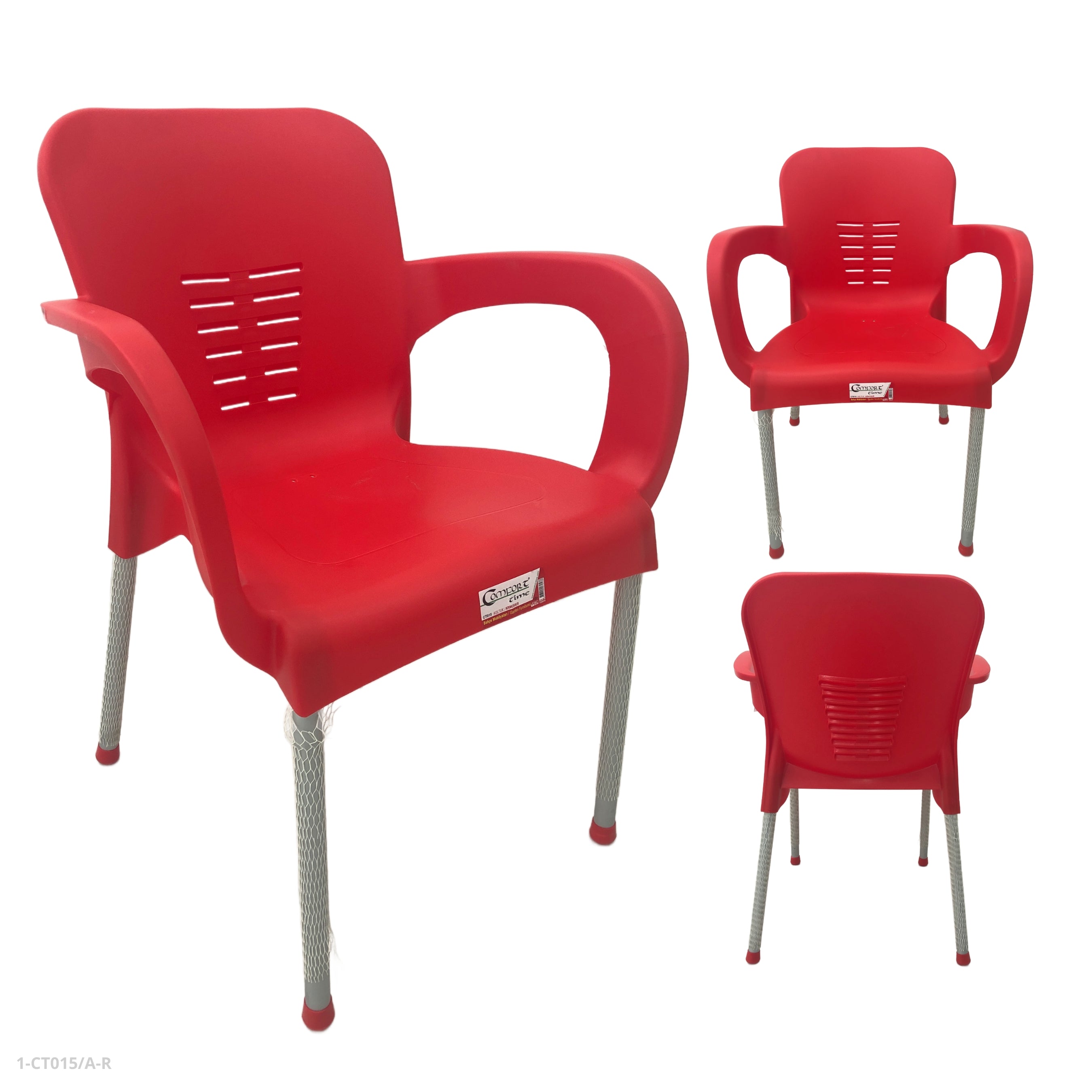 RED PLASTIC CHAIRS KIRCICEGI ALUMINUM 59.5CM*59CM*81CM / 1-CT015/AR
