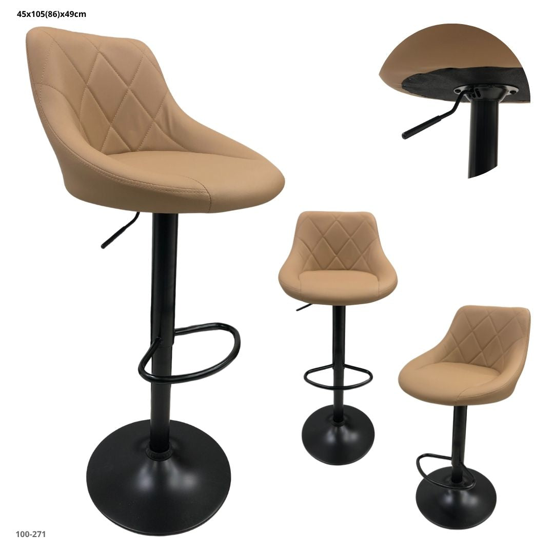 SILLA DE BAR CHOCOLATE/ BASE NEGRA
