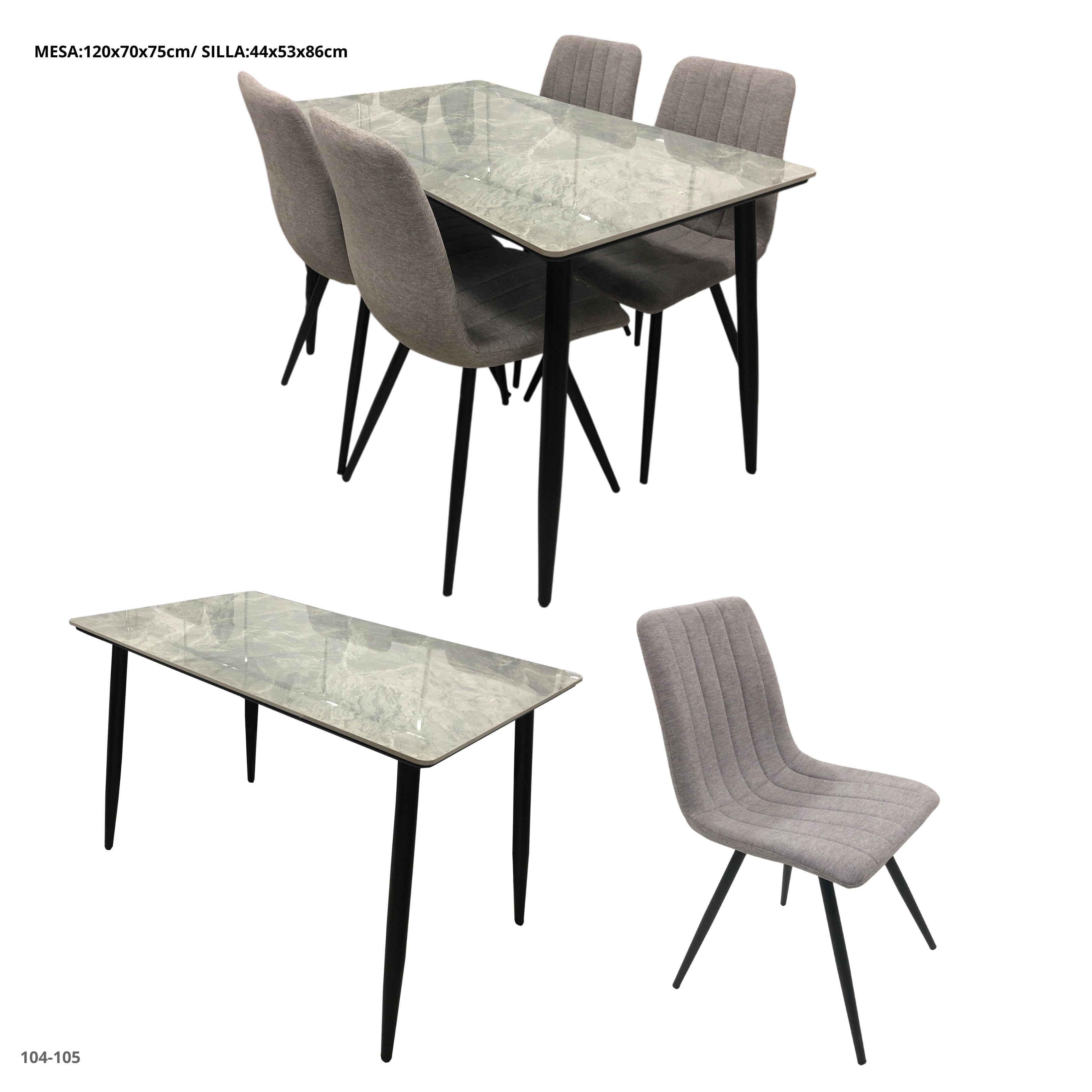 JGO COMEDOR BLANCO 4 SILLAS