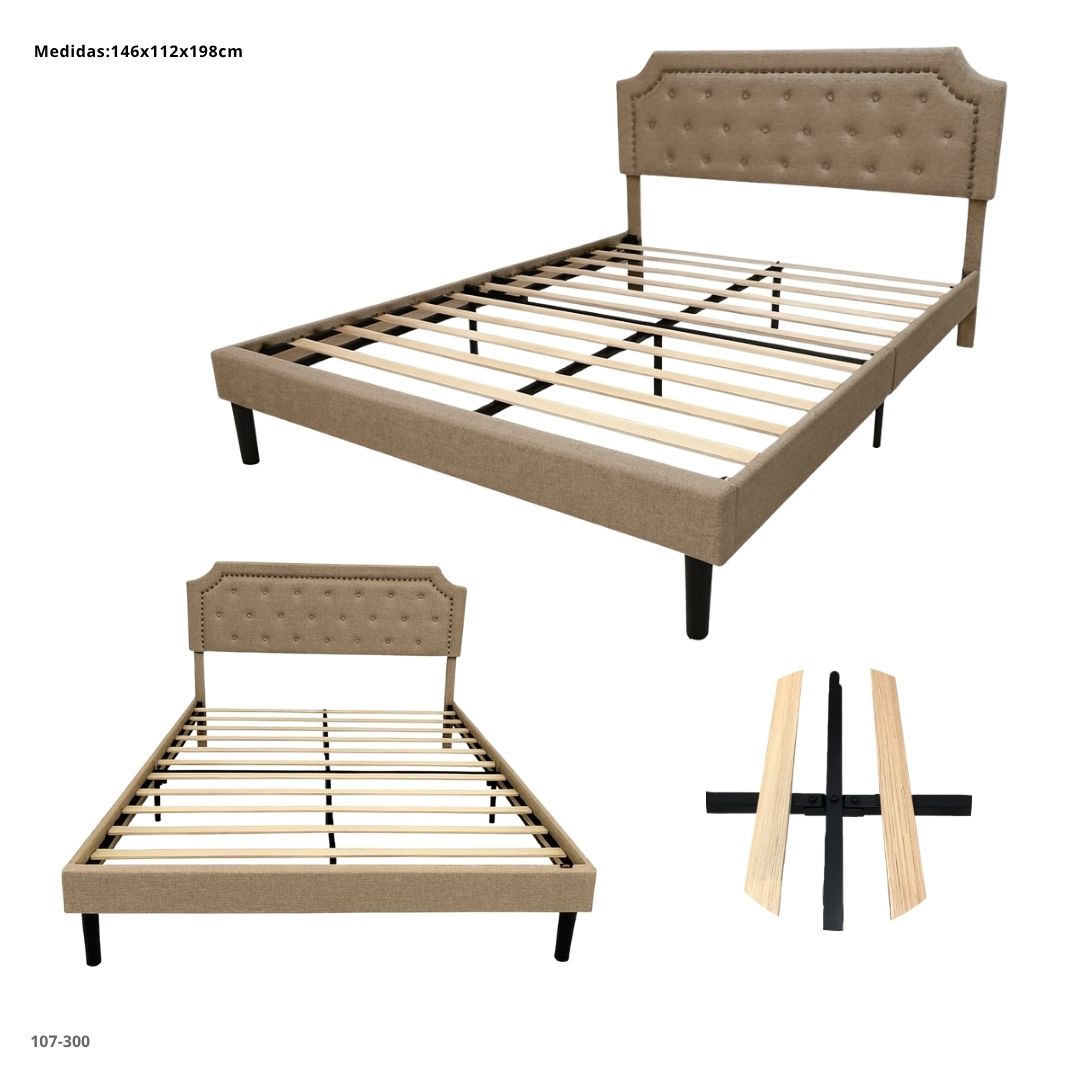 CAMA BEIGE CLARO