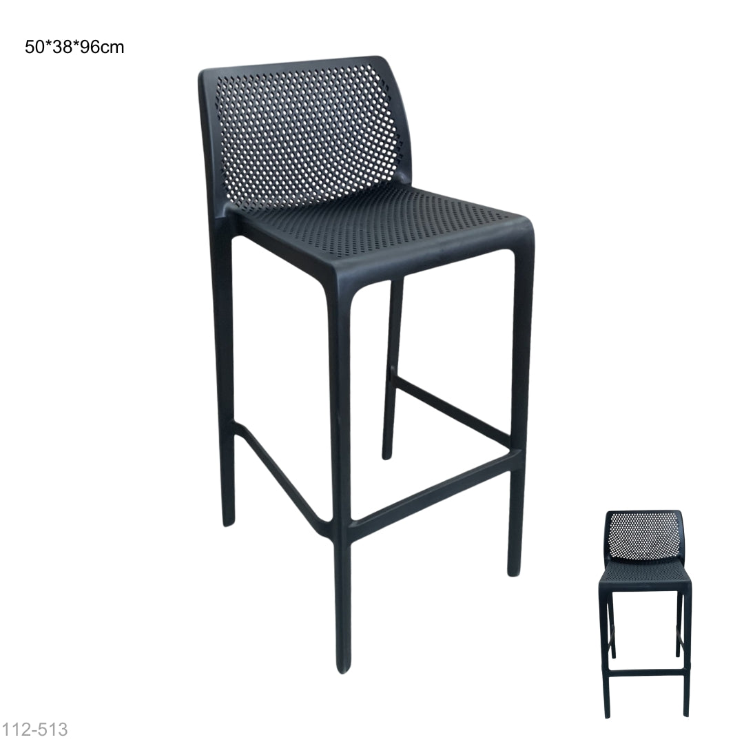 SILLA PLASTICA ALTA NEGRA 50*38*96CM