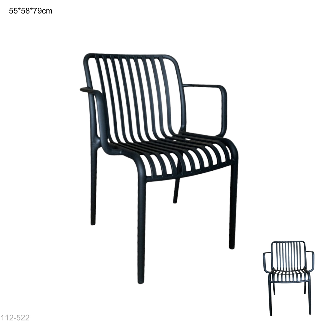 SILLA PLASTICA NEGRA 55*58*79CM