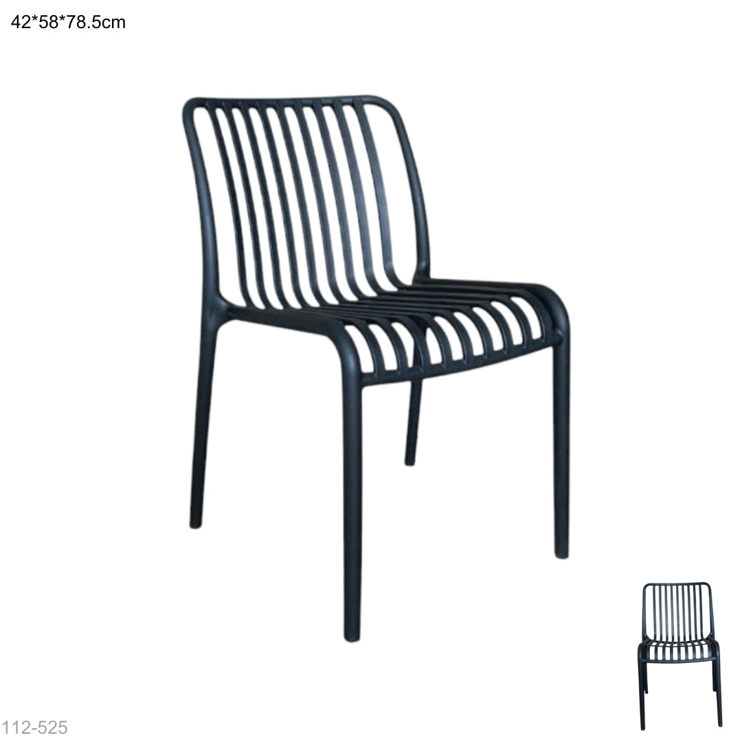 SILLA PLASTICA NEGRA 42*58*78.5CM